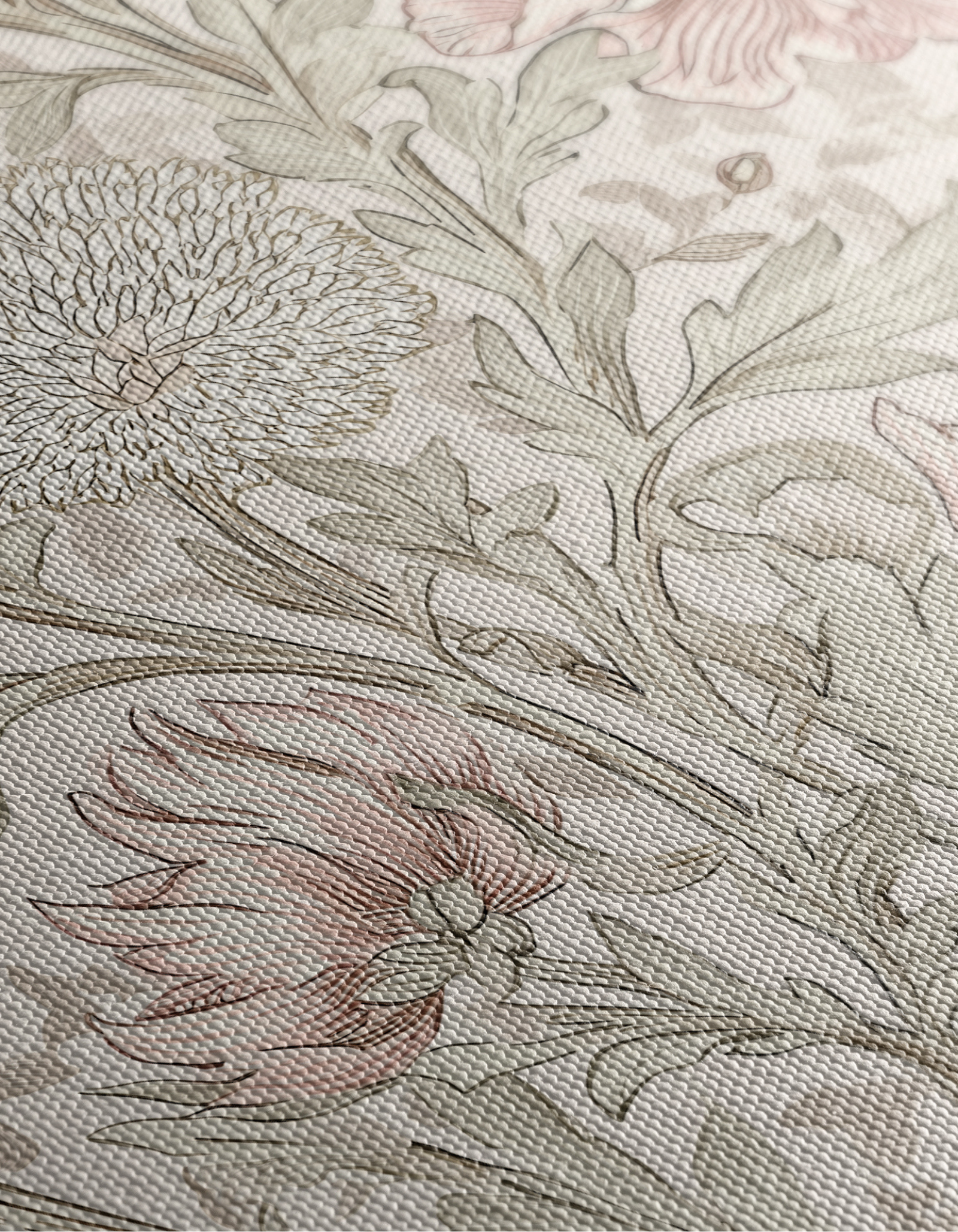 William Morris Blush Botanical Canvas No. 1