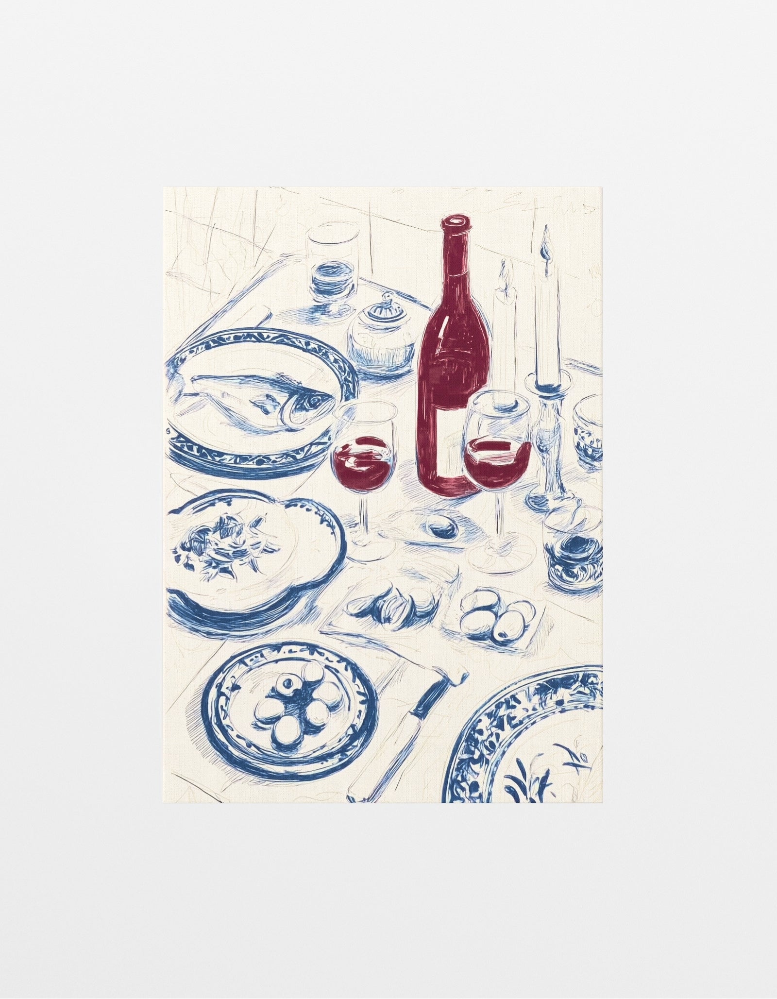 Mediterranean Wine Table Canvas