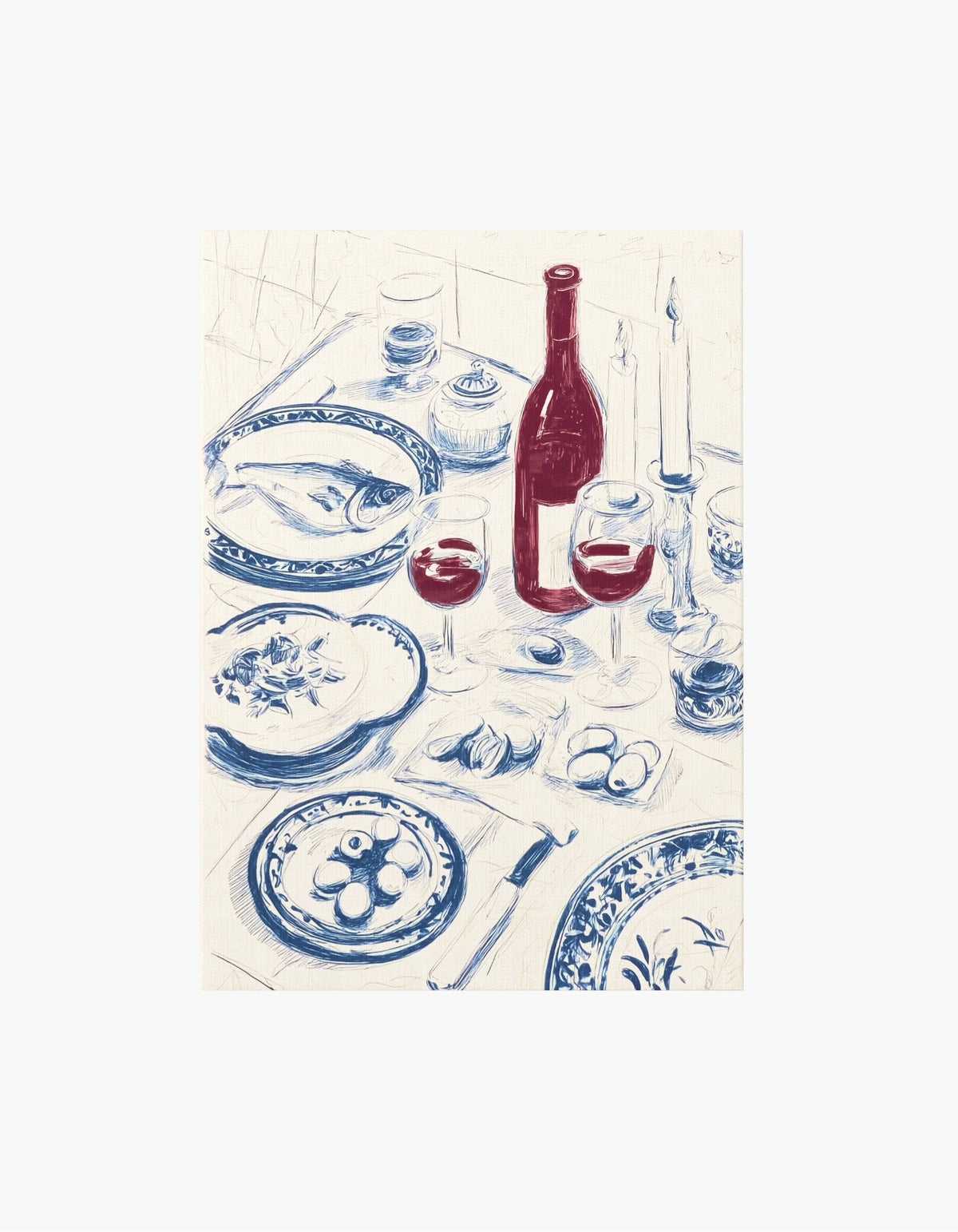 Red Wine Dinner Canvas