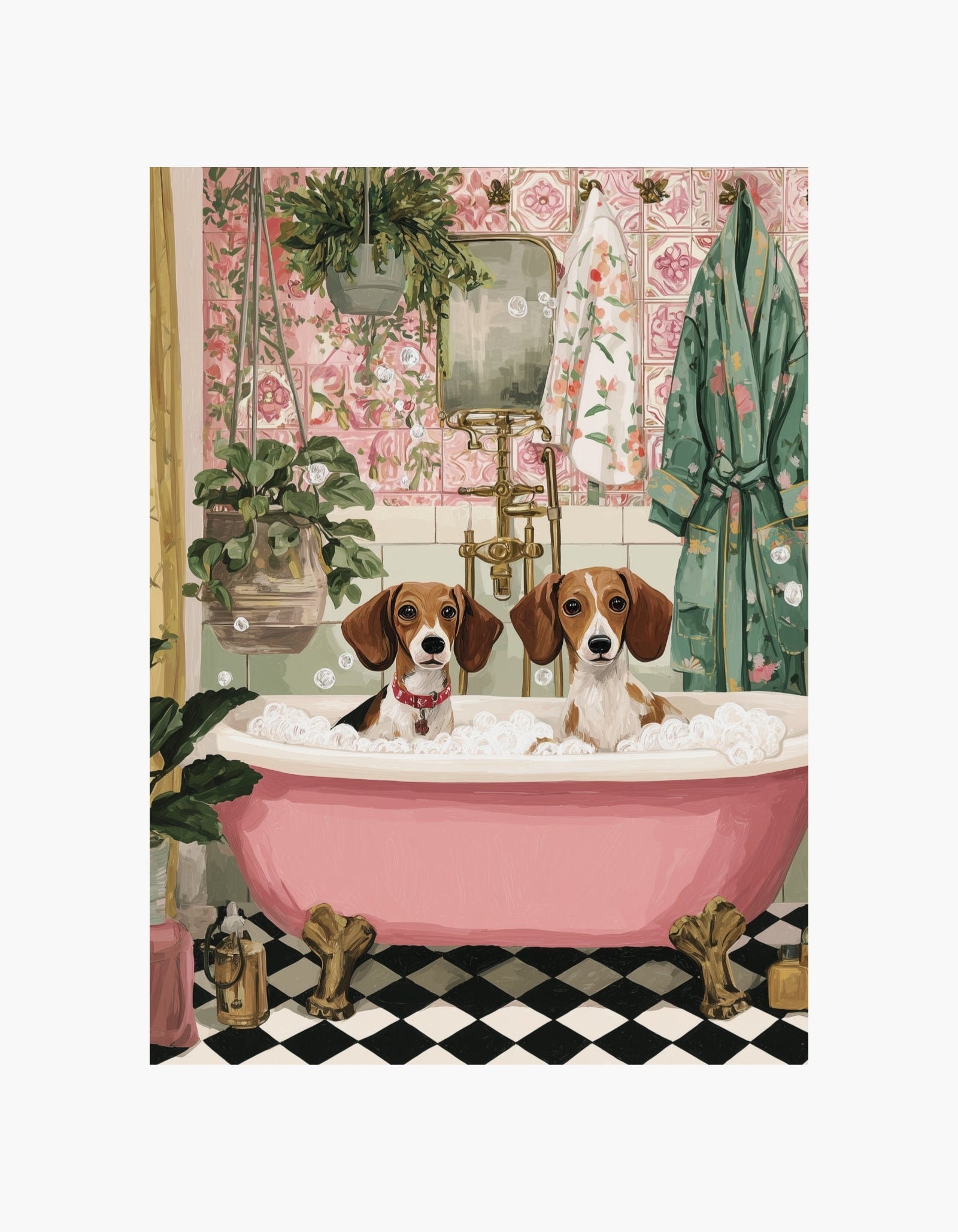 Bath Time Dachshunds Poster