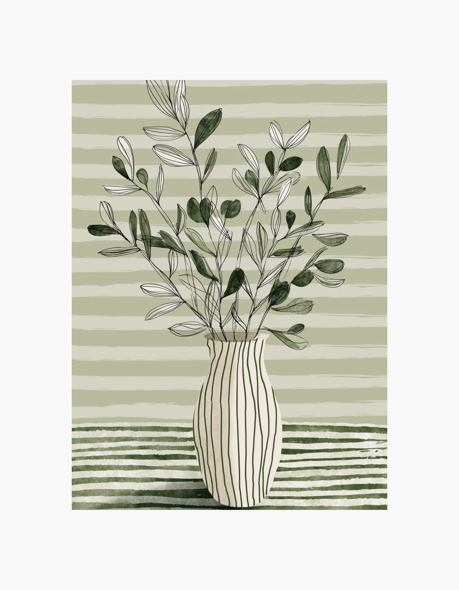 Striped Vase Poster
