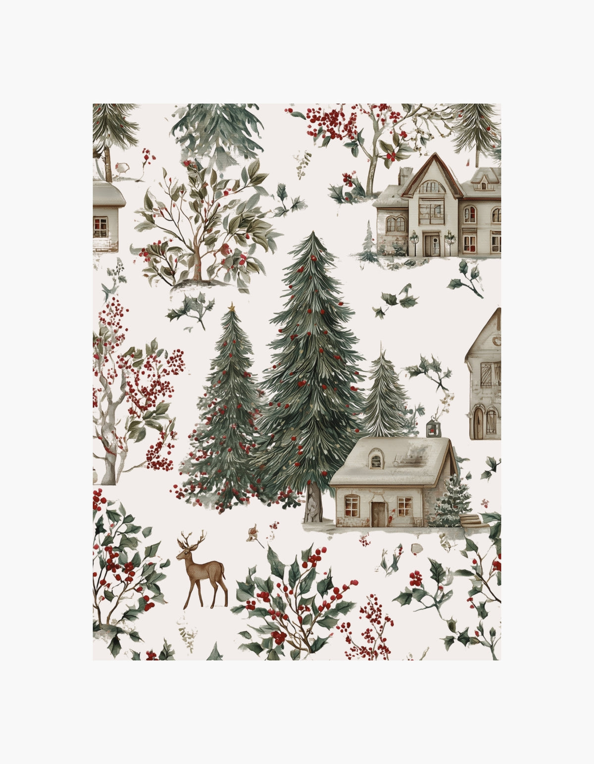 Winter Forest Village Poster