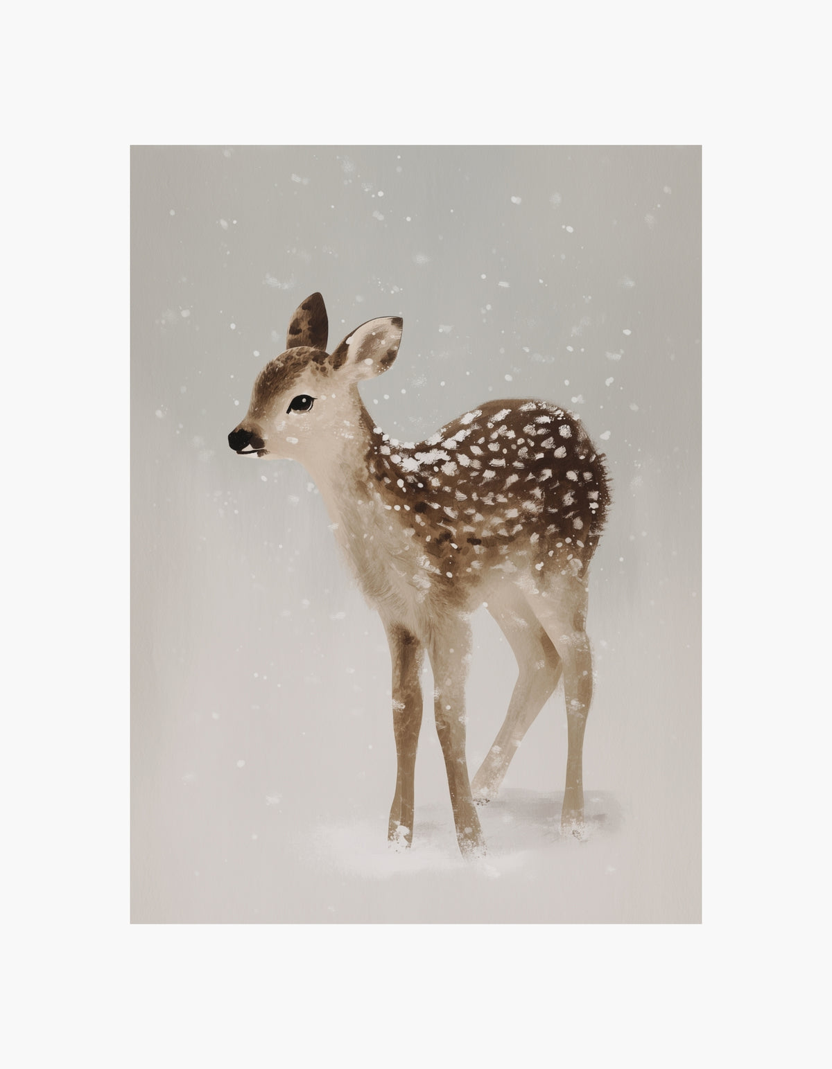 Snowfall Deer Poster
