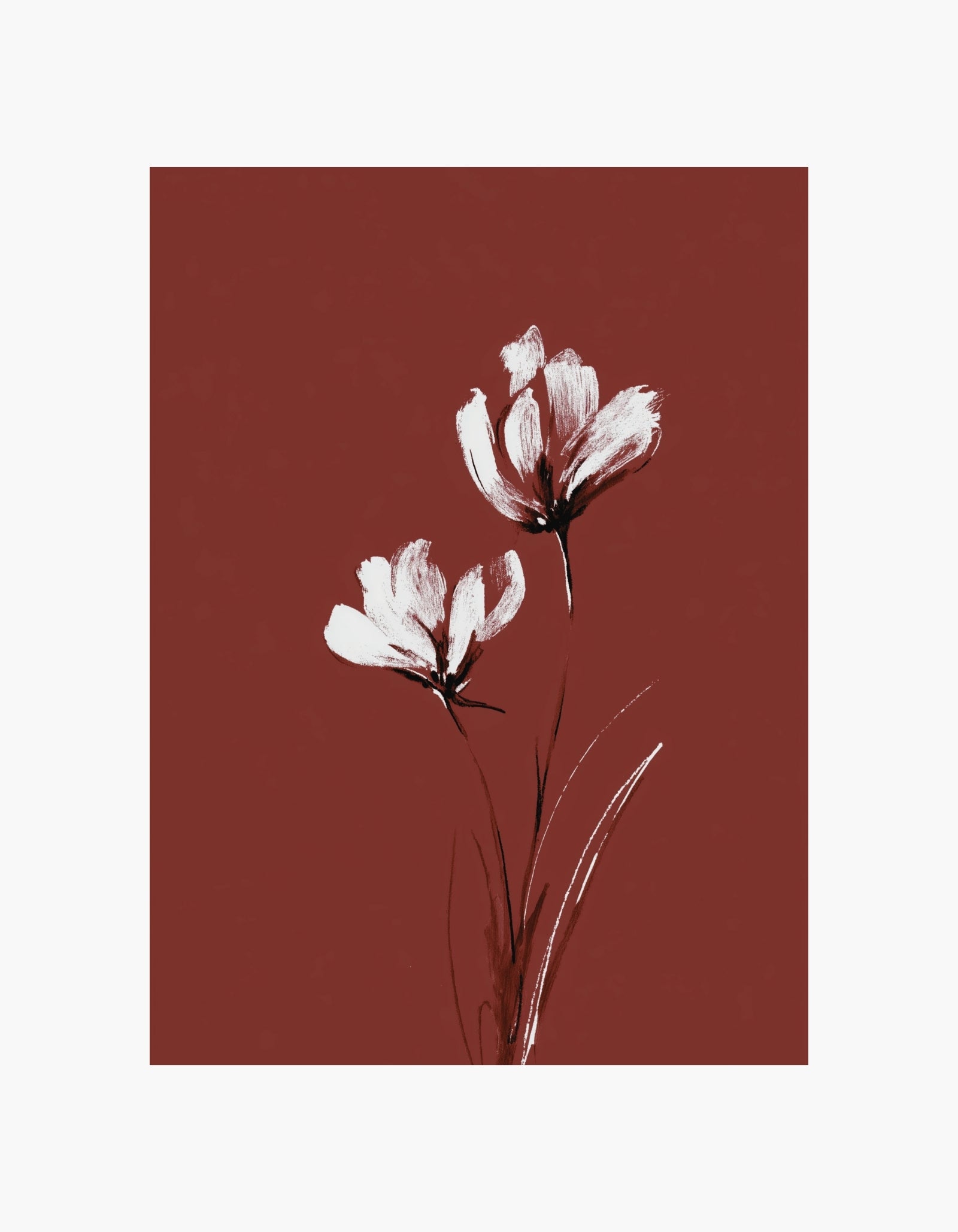 Rustic Red Flowers Poster