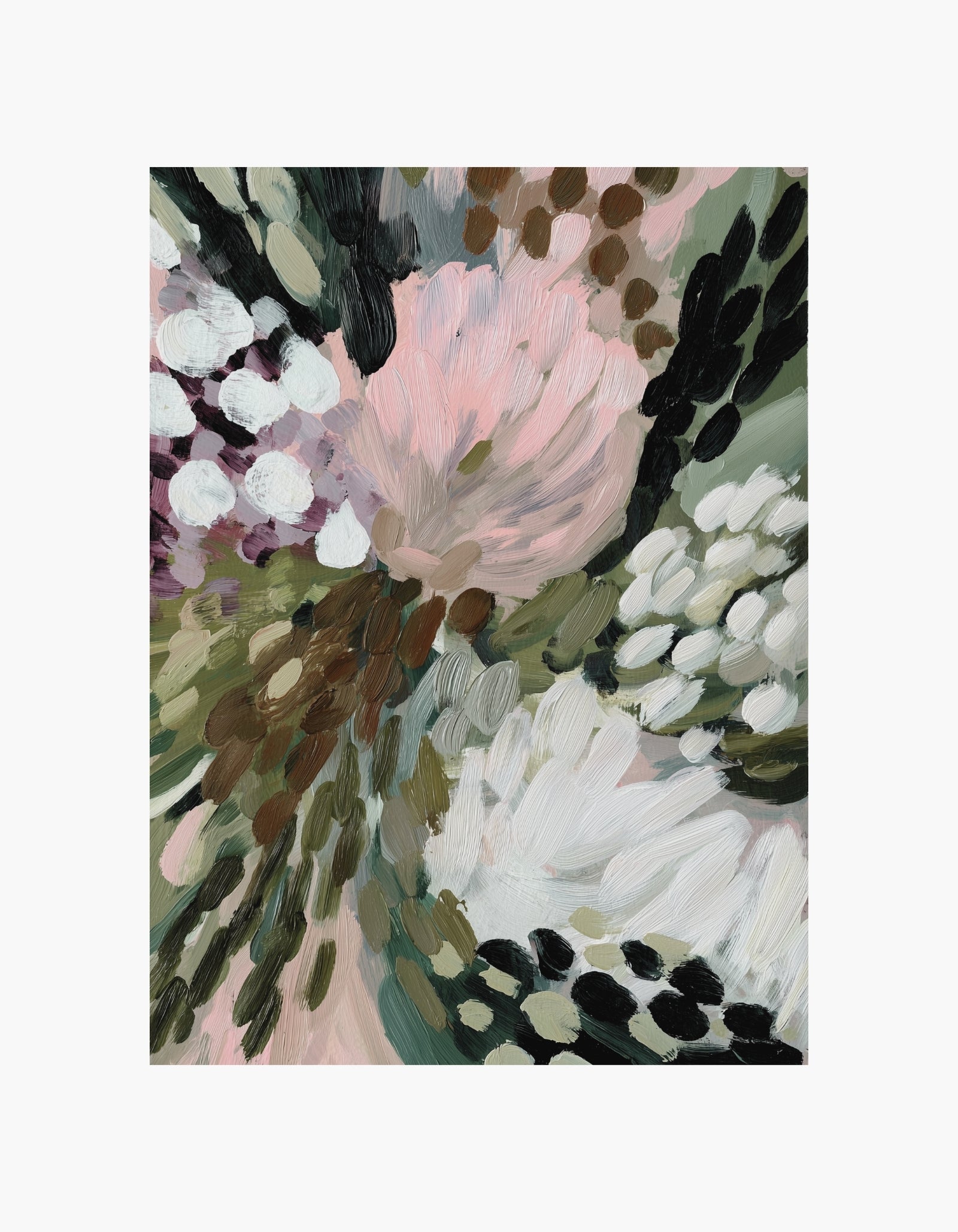 Abstract Floral Brushstrokes Poster