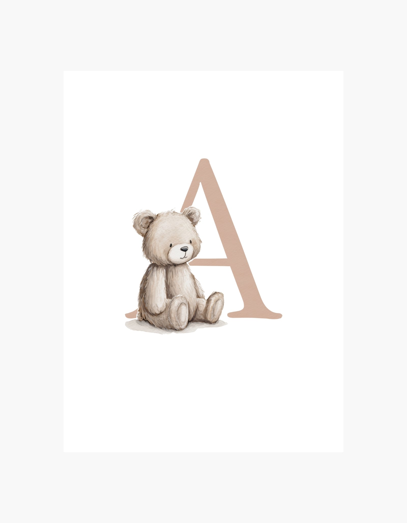 Letter A Teddy Poster