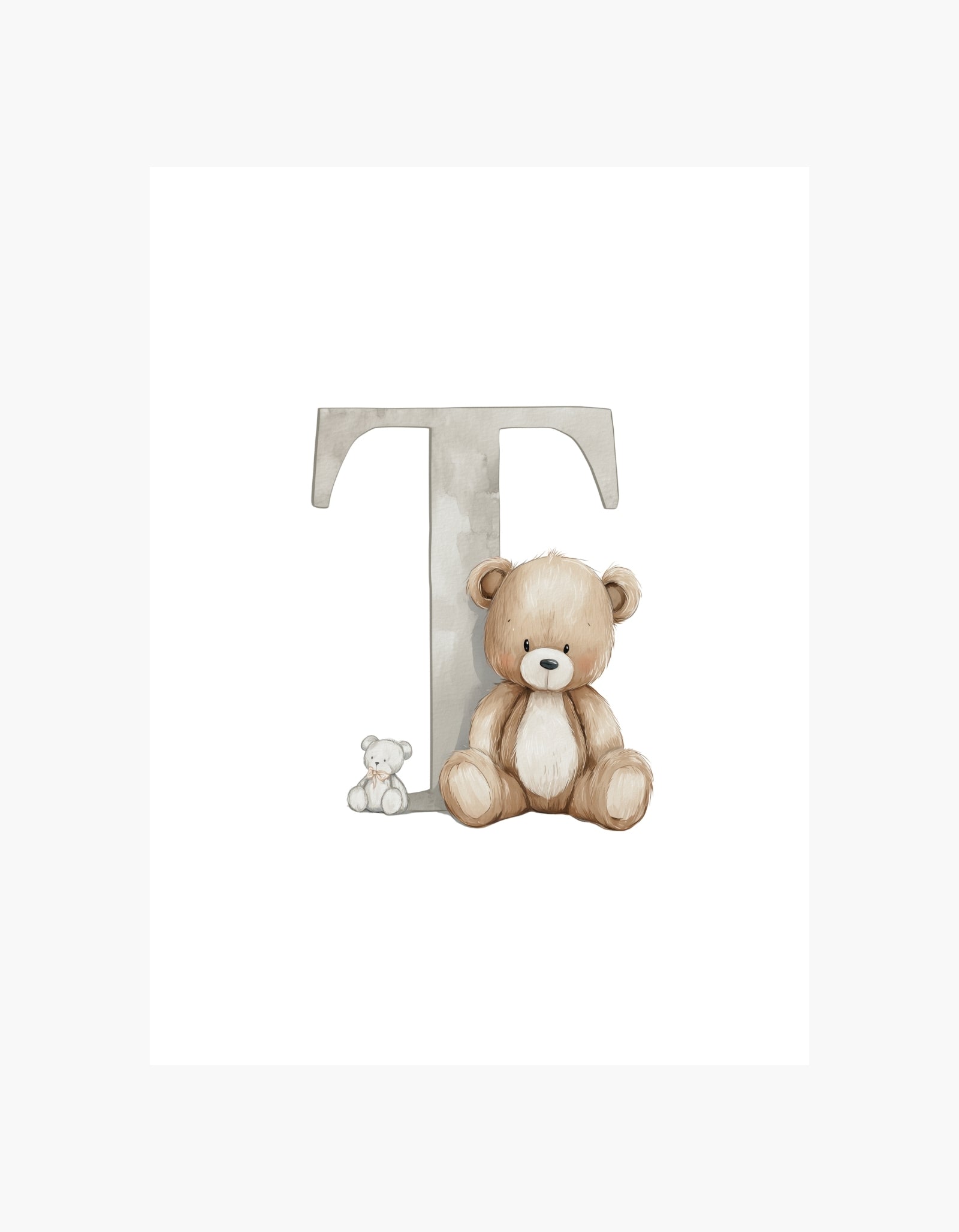 Letter T Teddy Poster