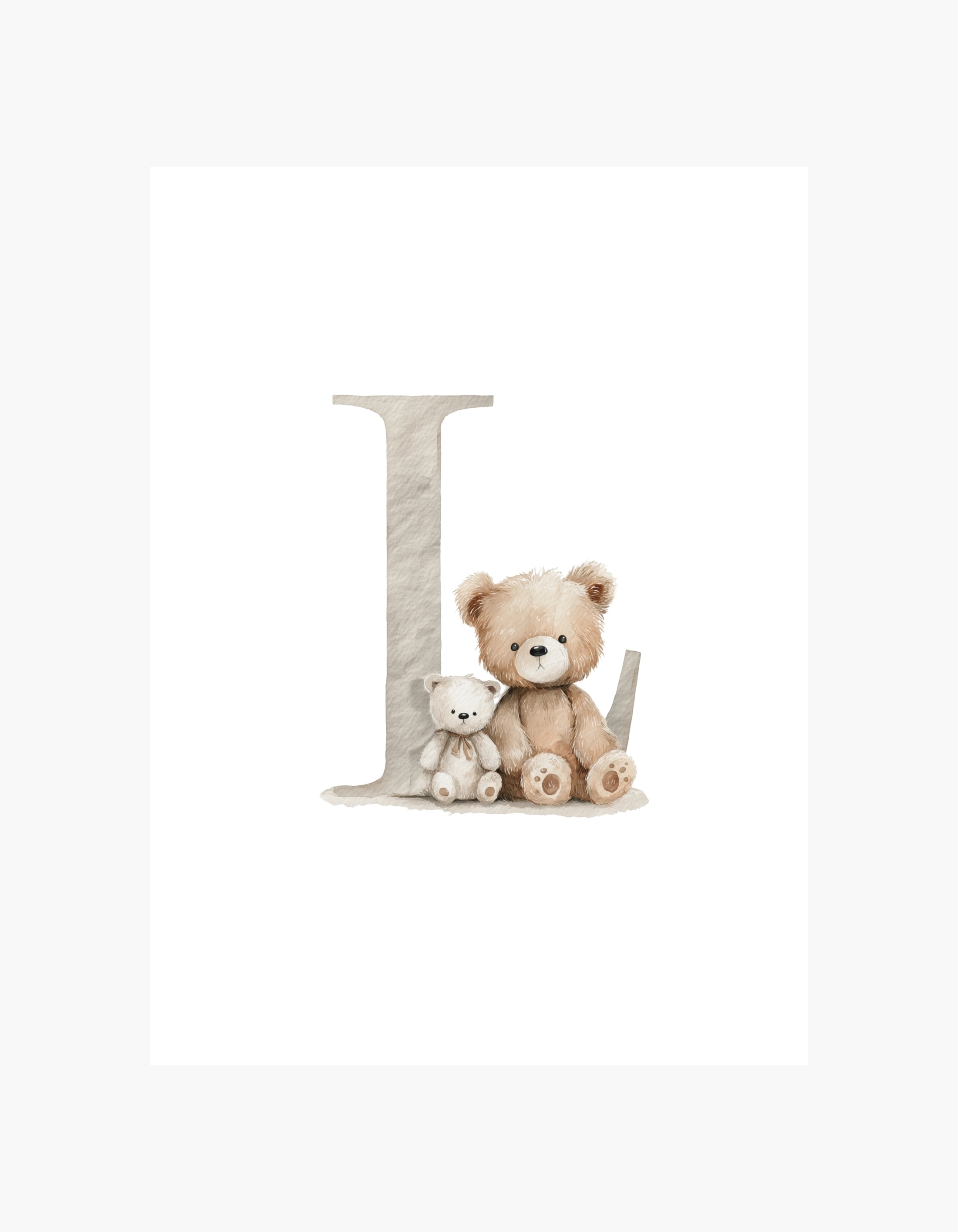Letter L Teddy Poster