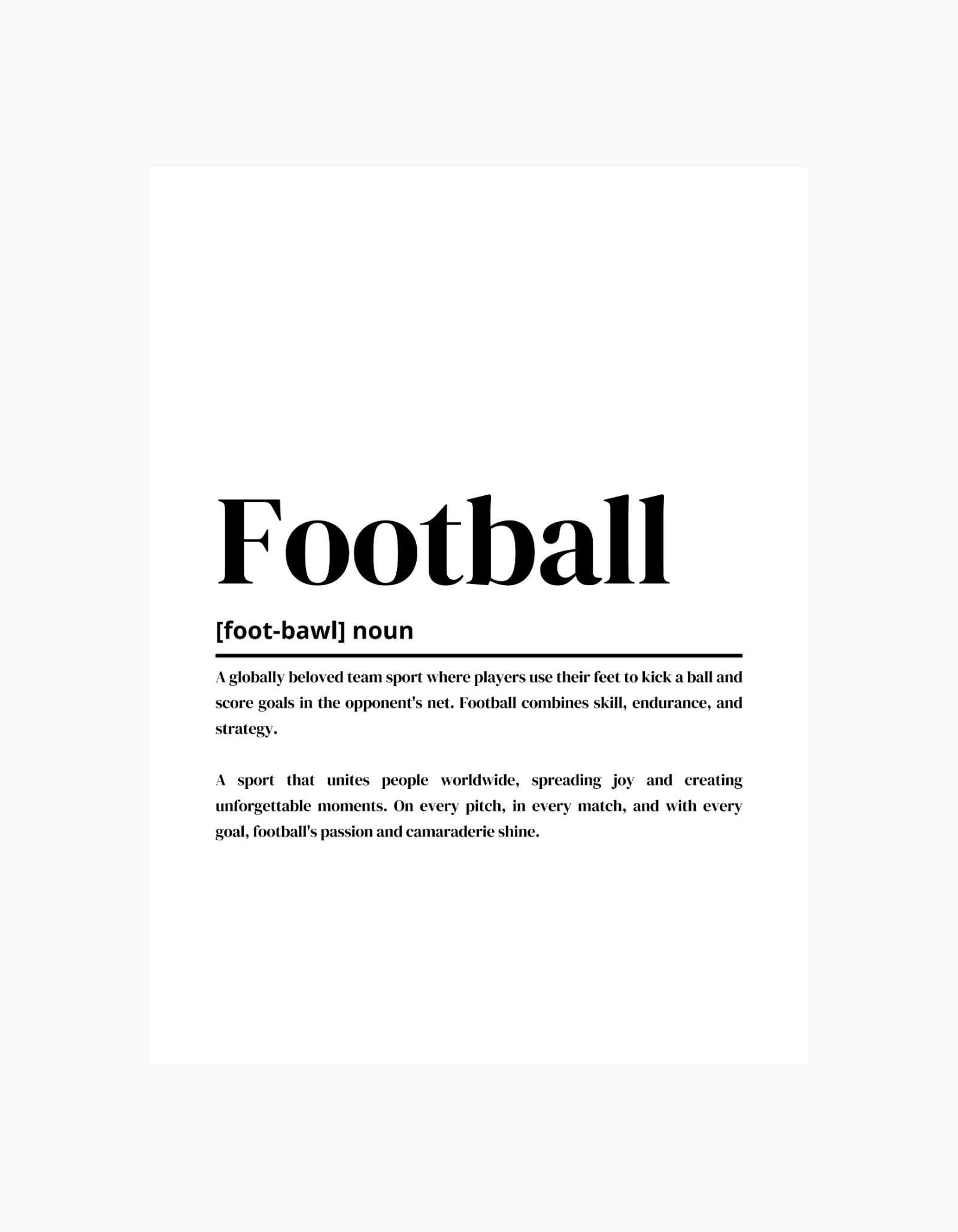 Football Definition Poster