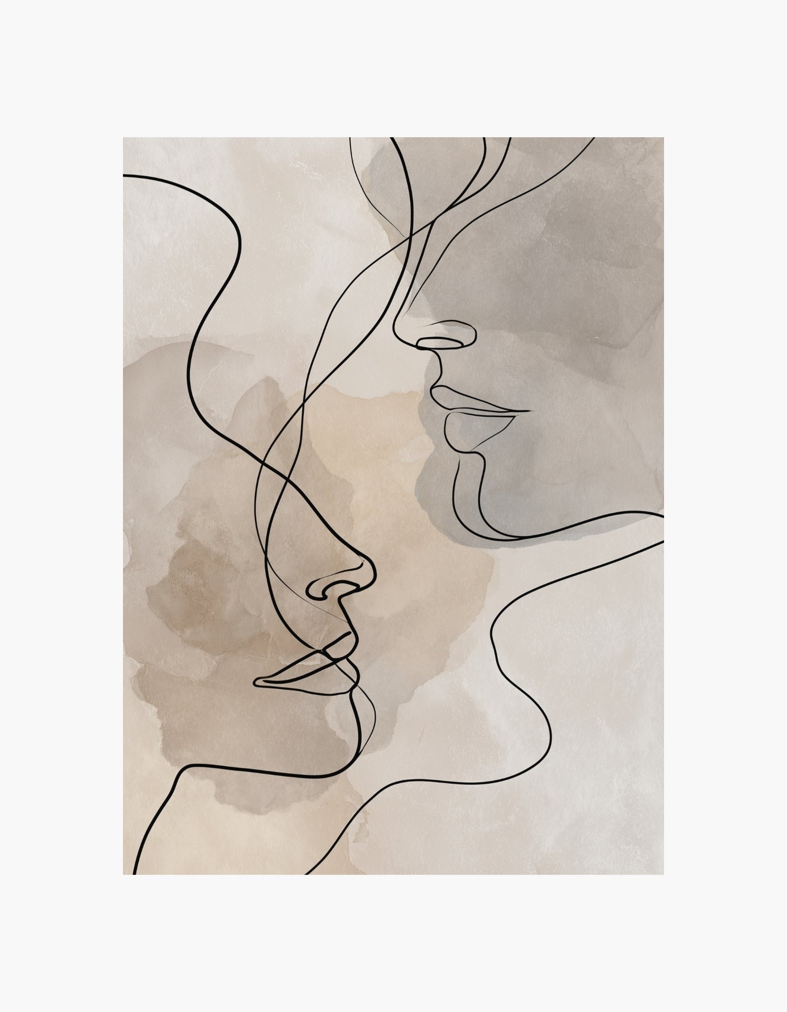 Abstract Line Faces Poster