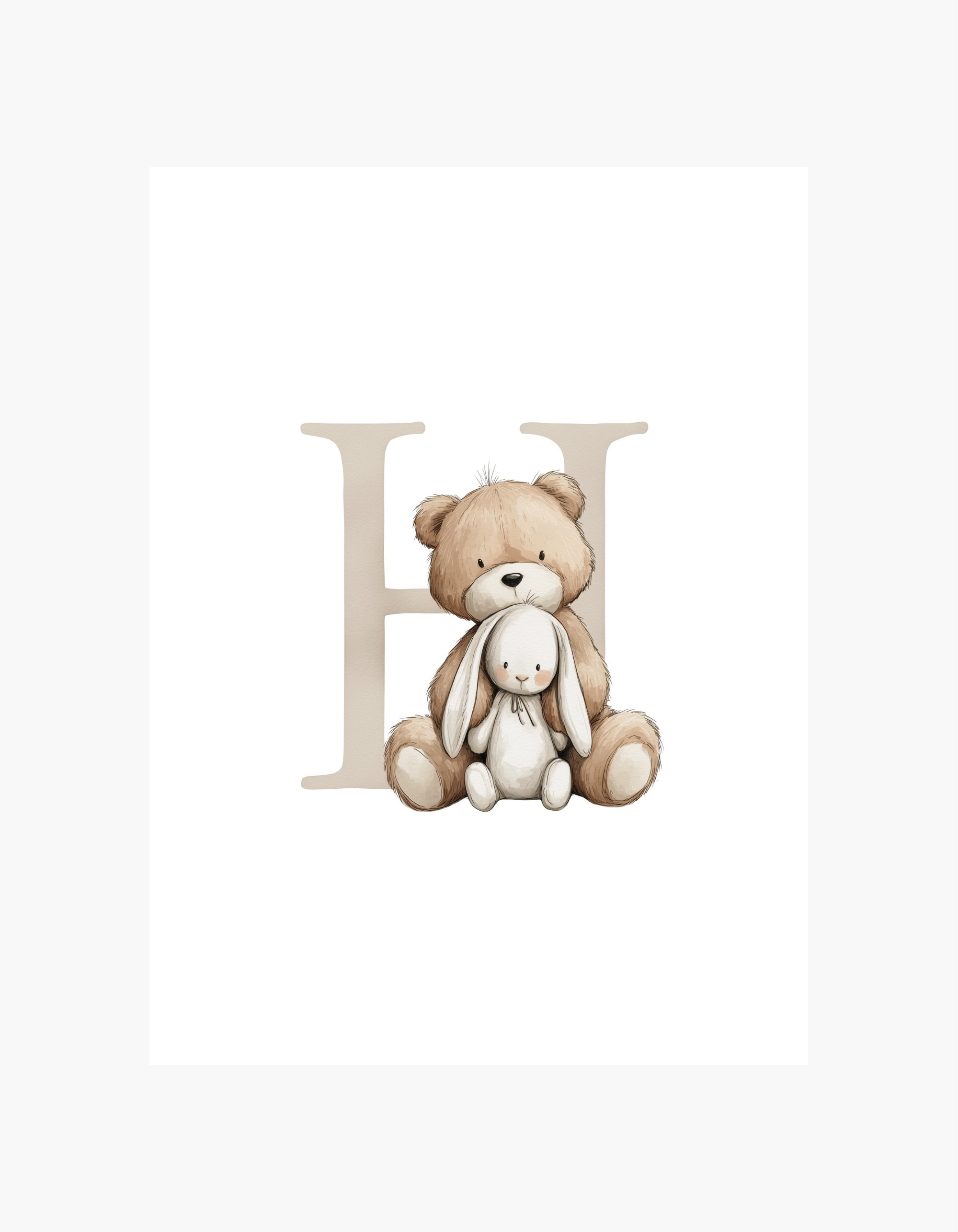 Letter H Teddy Poster