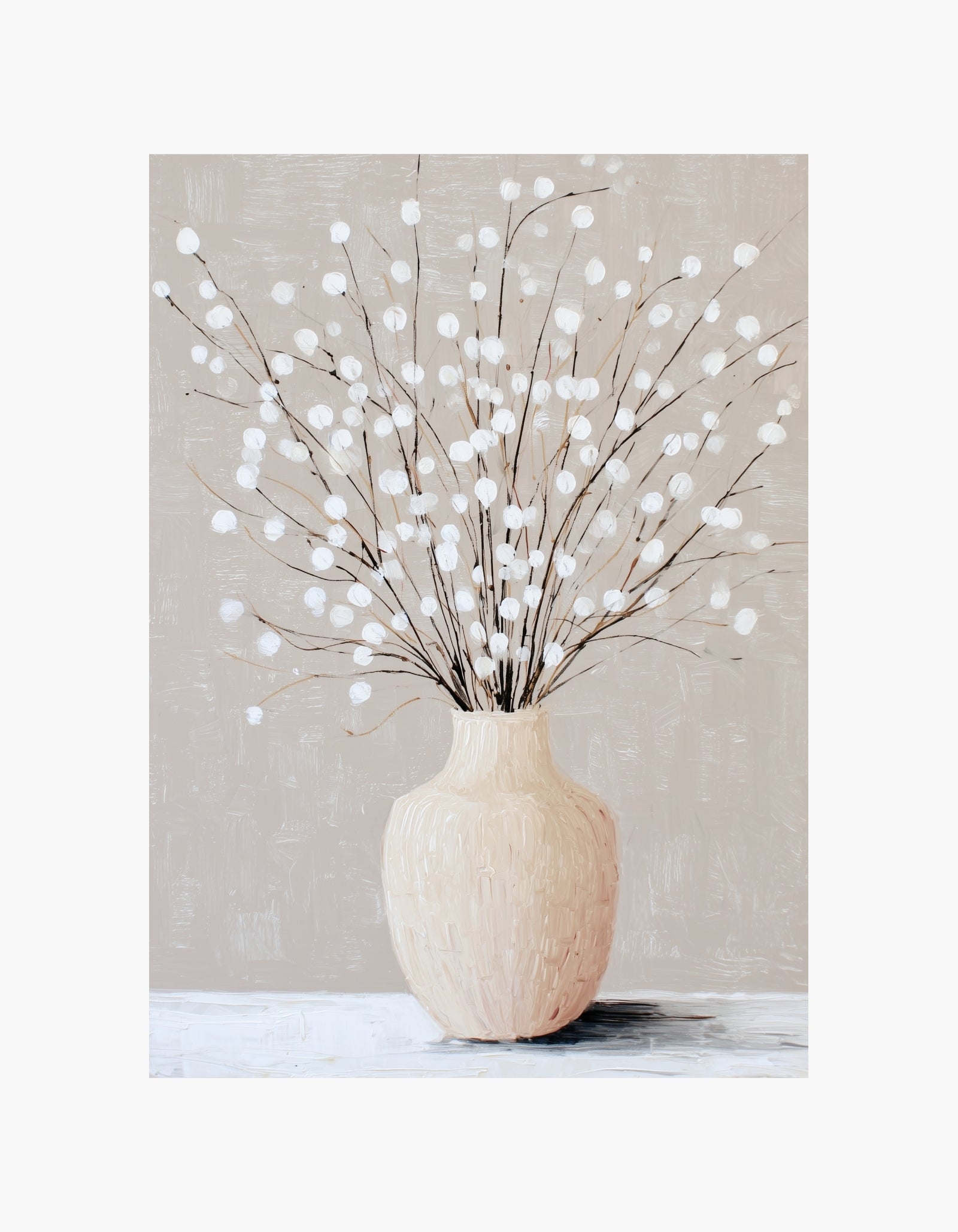 White Berries Vase Poster
