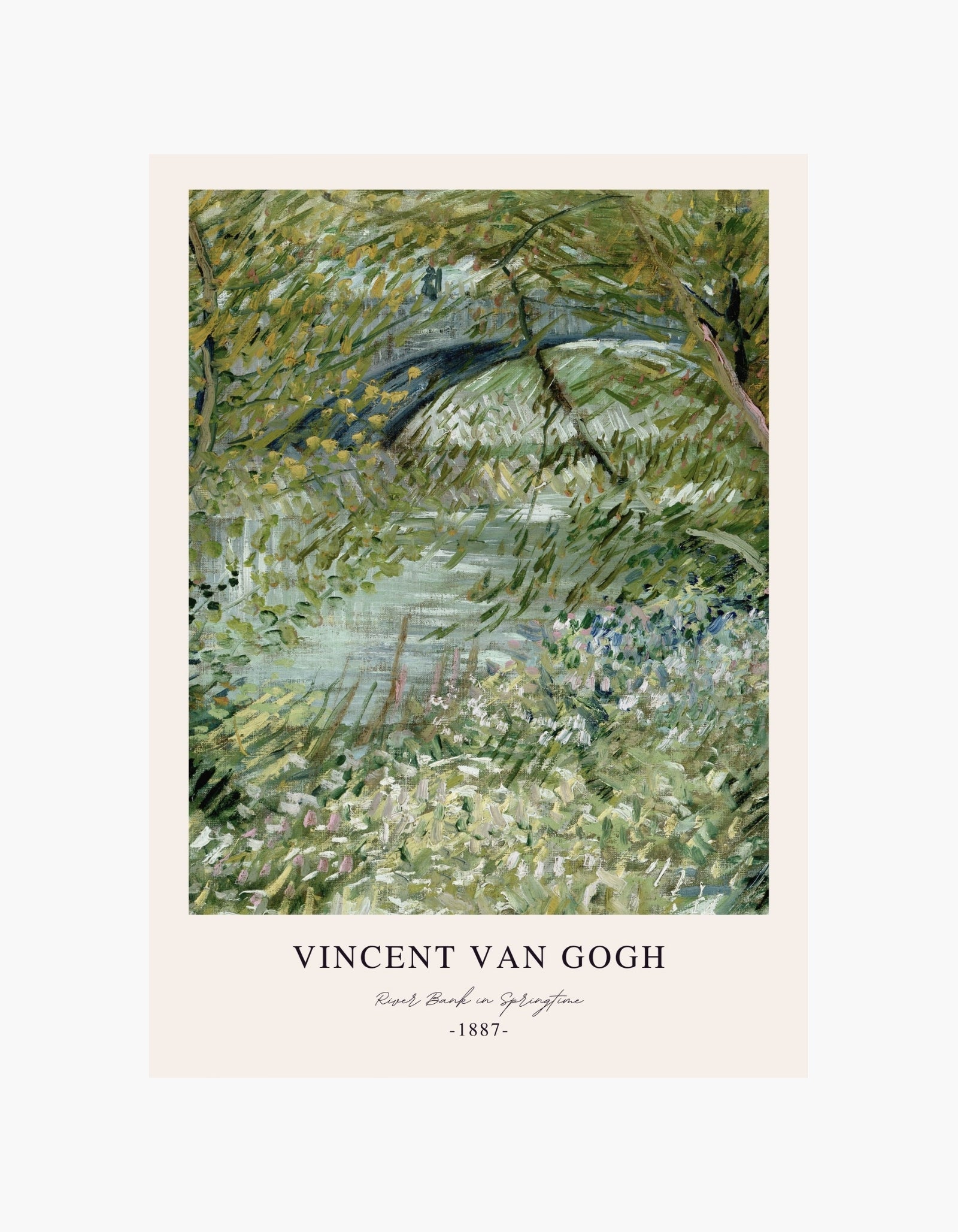 Van Gogh River Bank in Springtime Poster