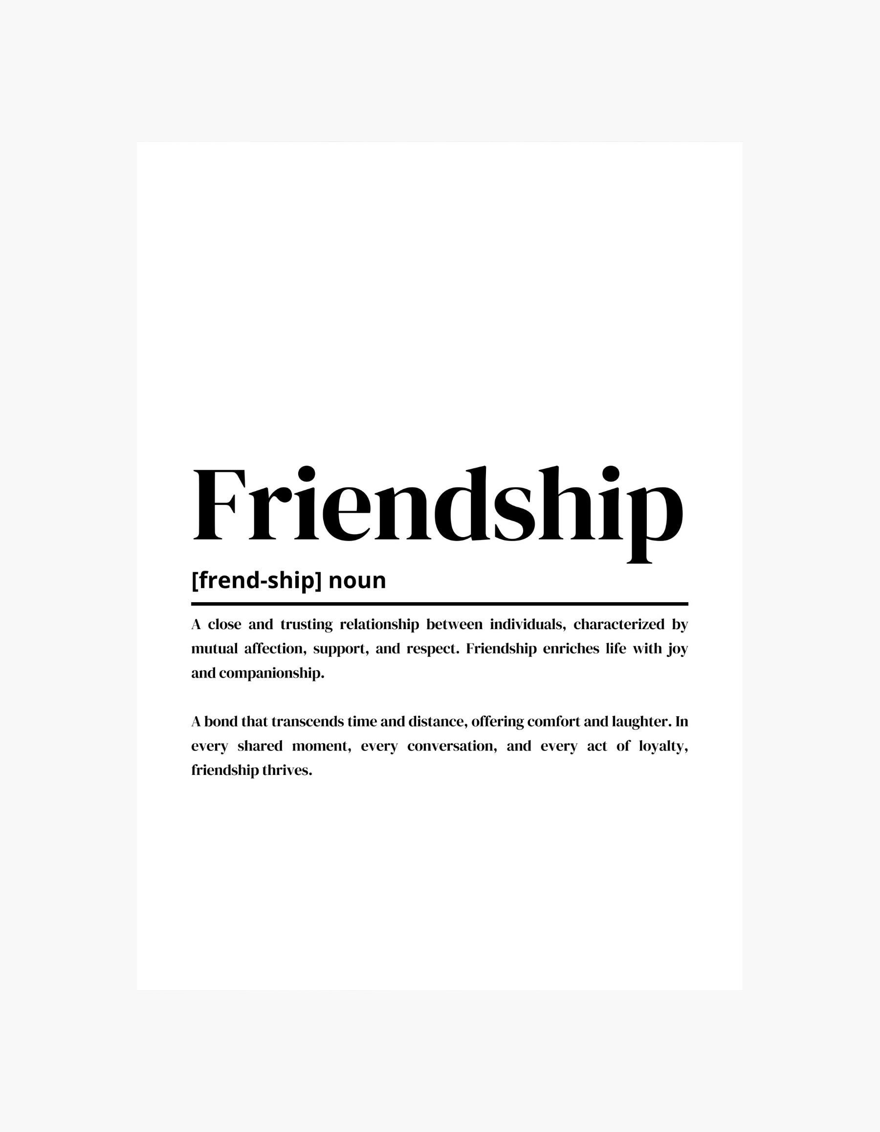 Friendship Definition Poster