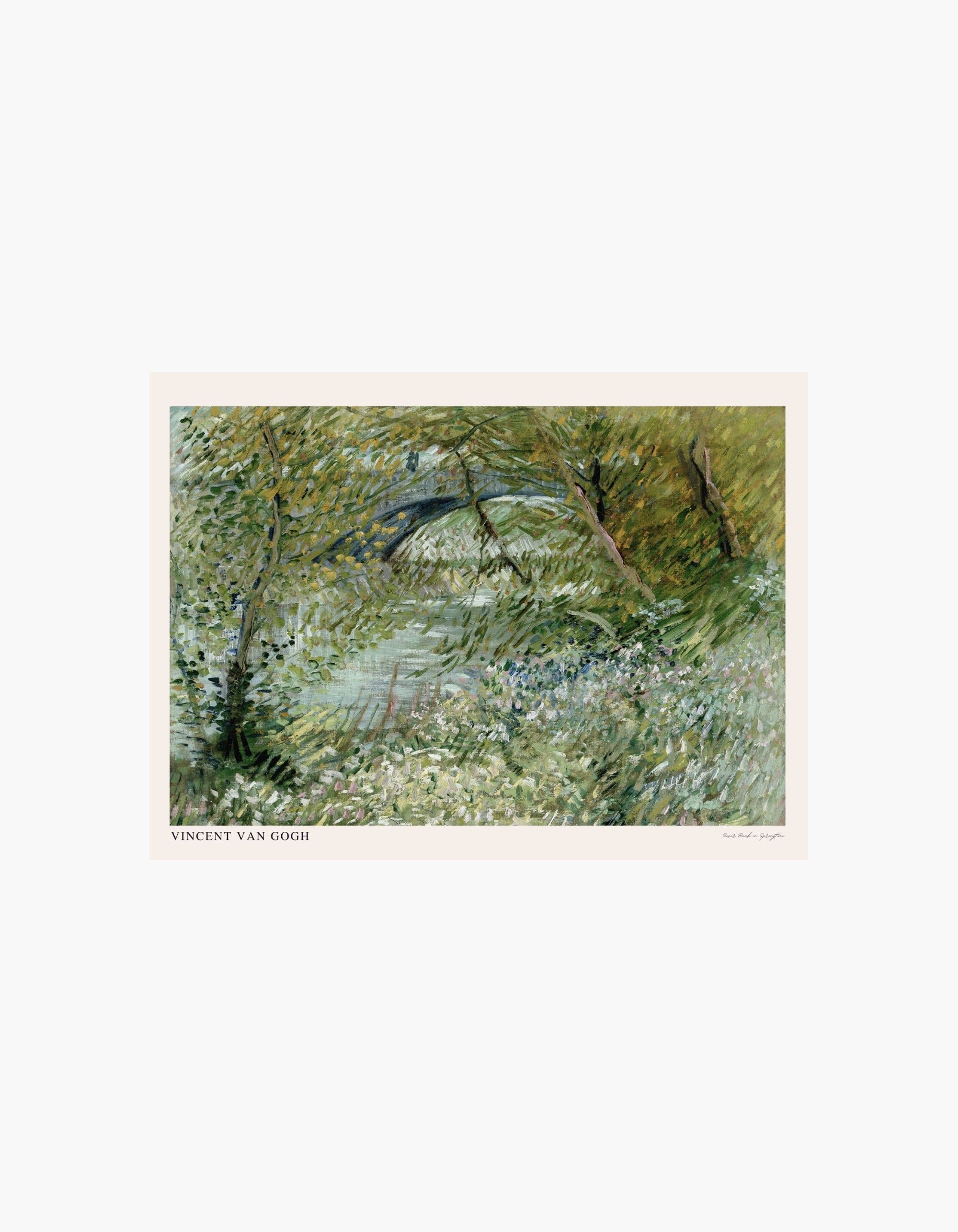 Van Gogh River Bank in Springtime Landscape Poster