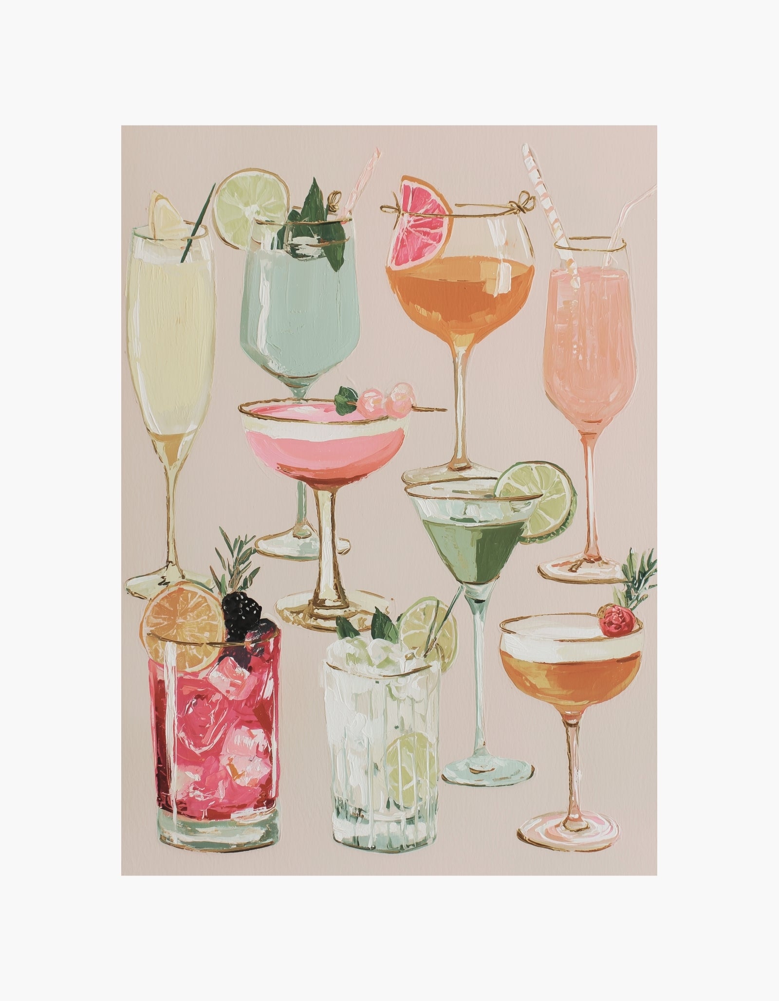 Colorful Cocktails Poster