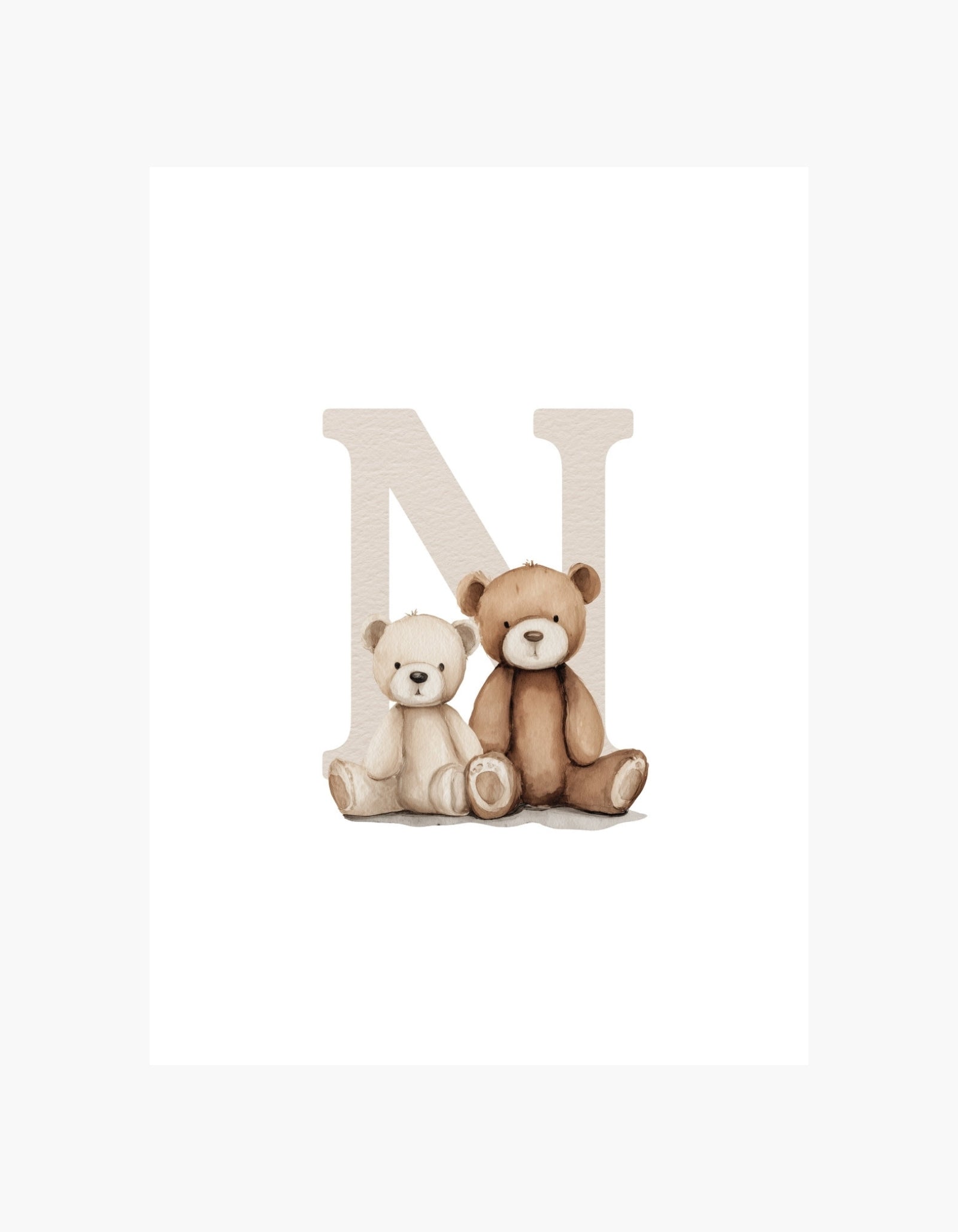 Teddy Letter N Poster