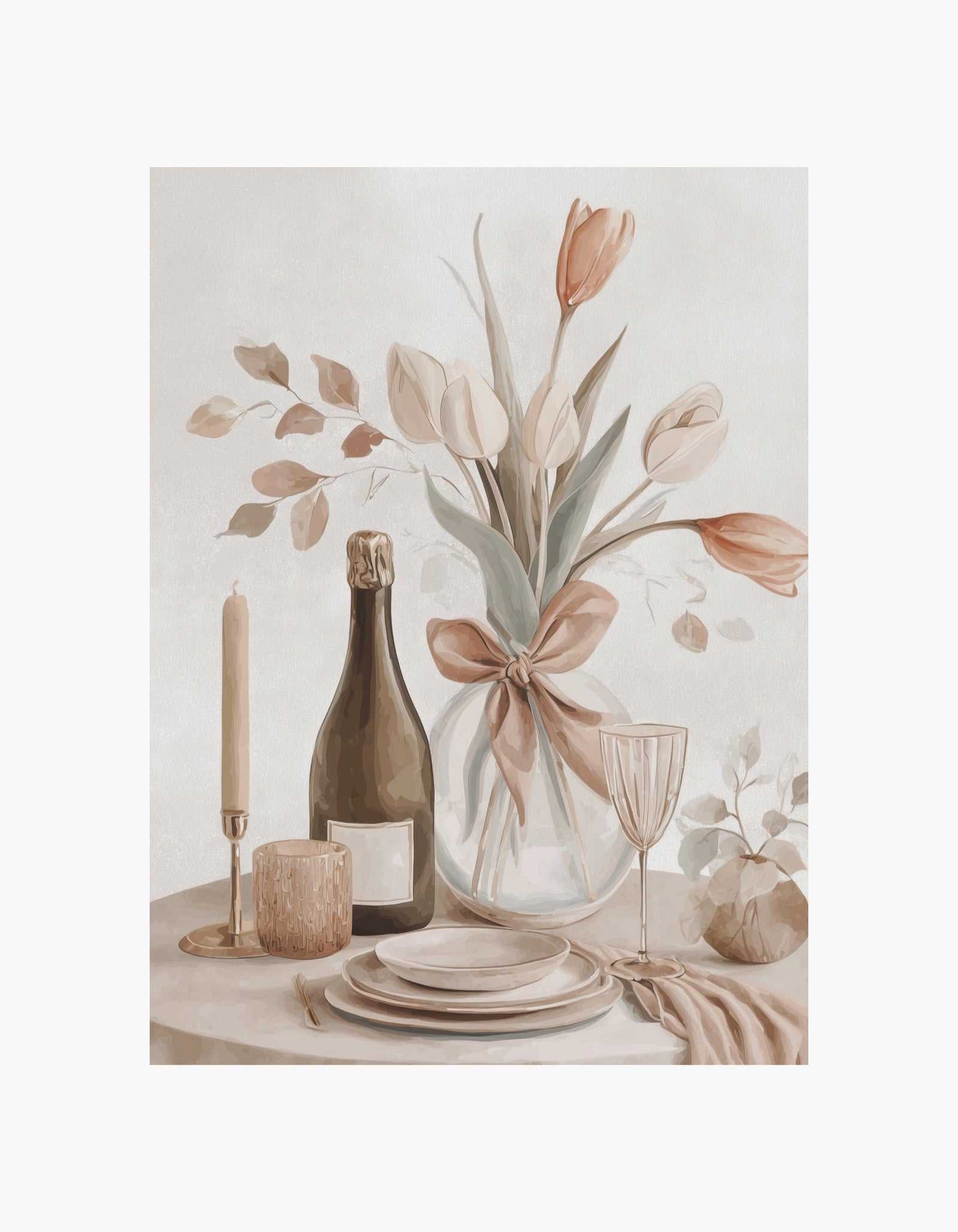 Tulips & Champagne Poster
