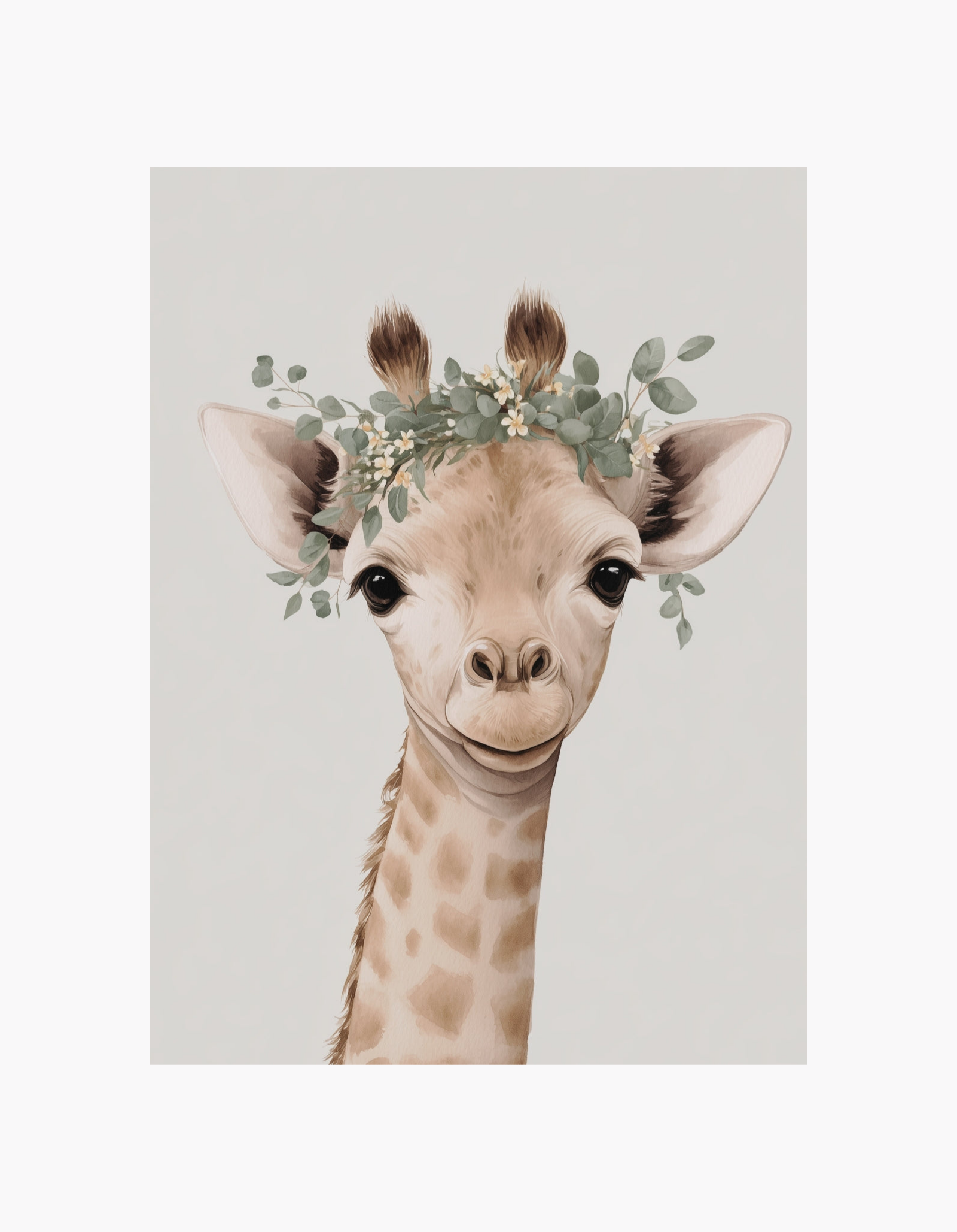 Giraffe Blossom Poster