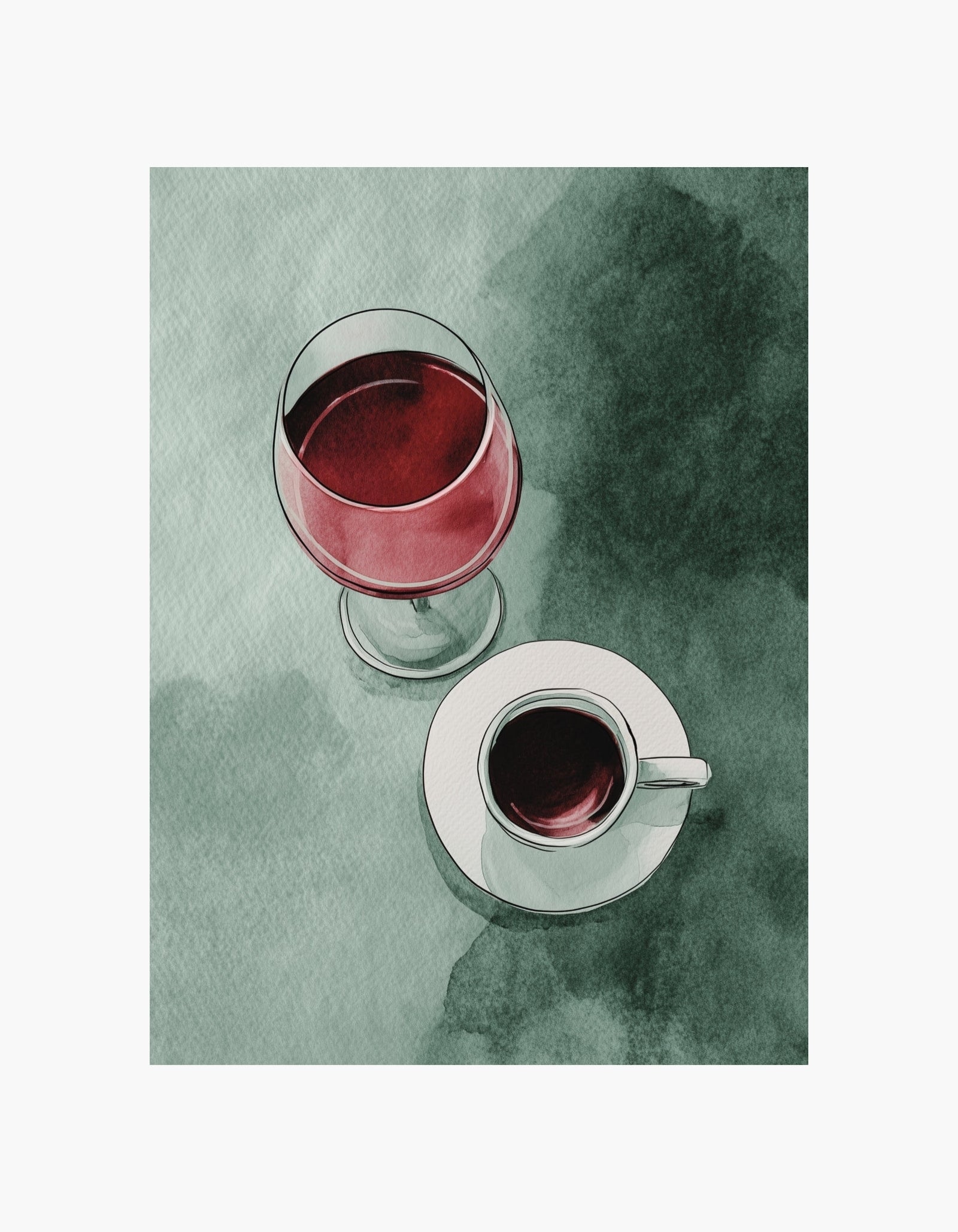 Wine & Espresso Poster