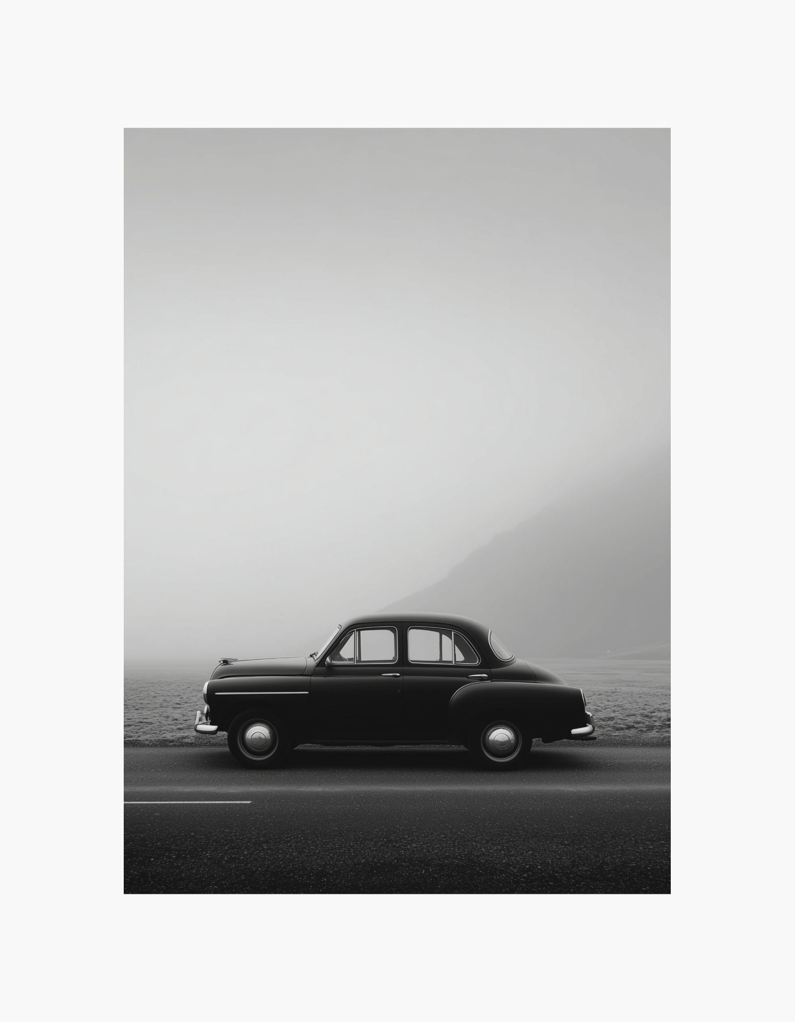 Vintage Car in Fog Poster