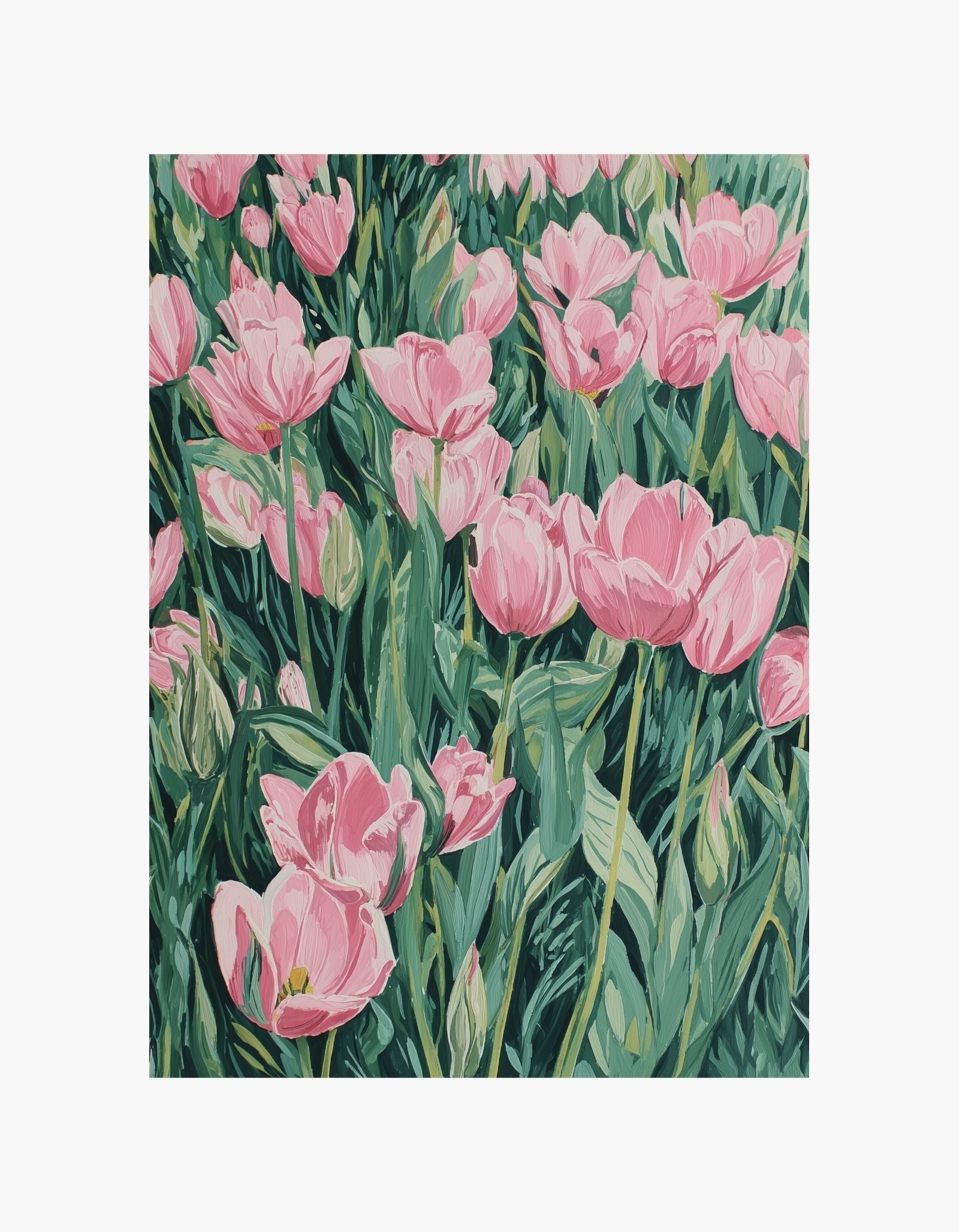 Pink Tulip Garden Poster