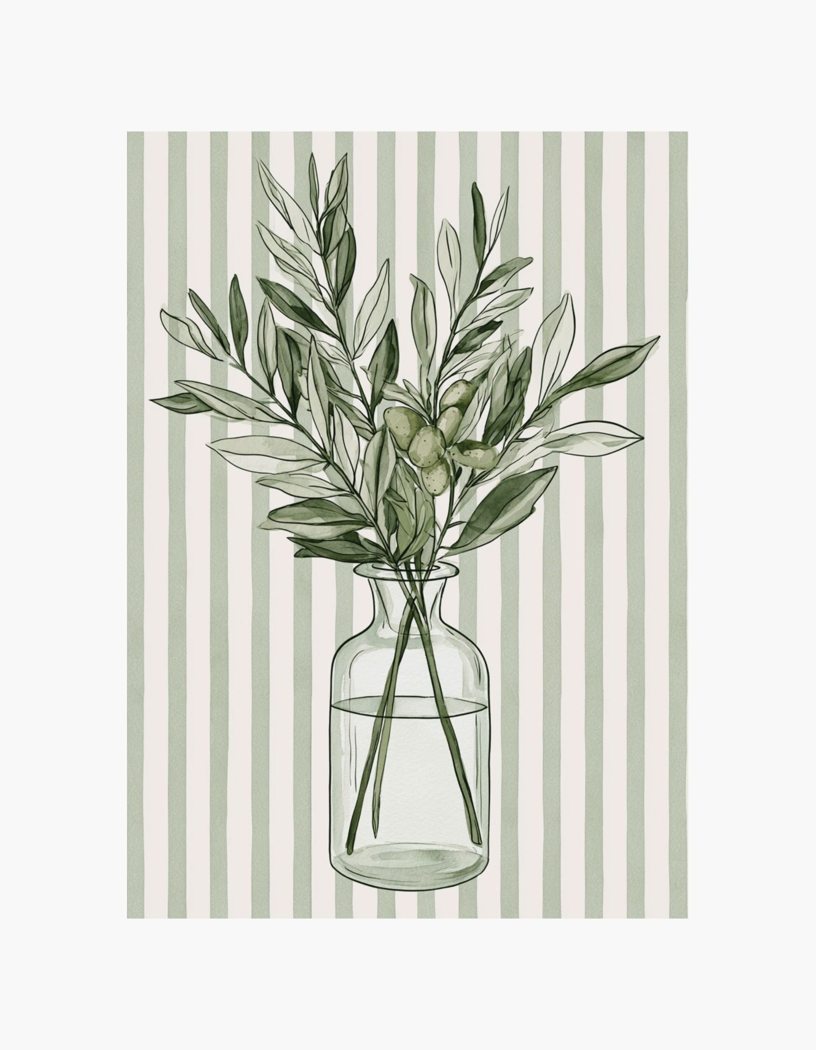 Olive Branch Vase Poster