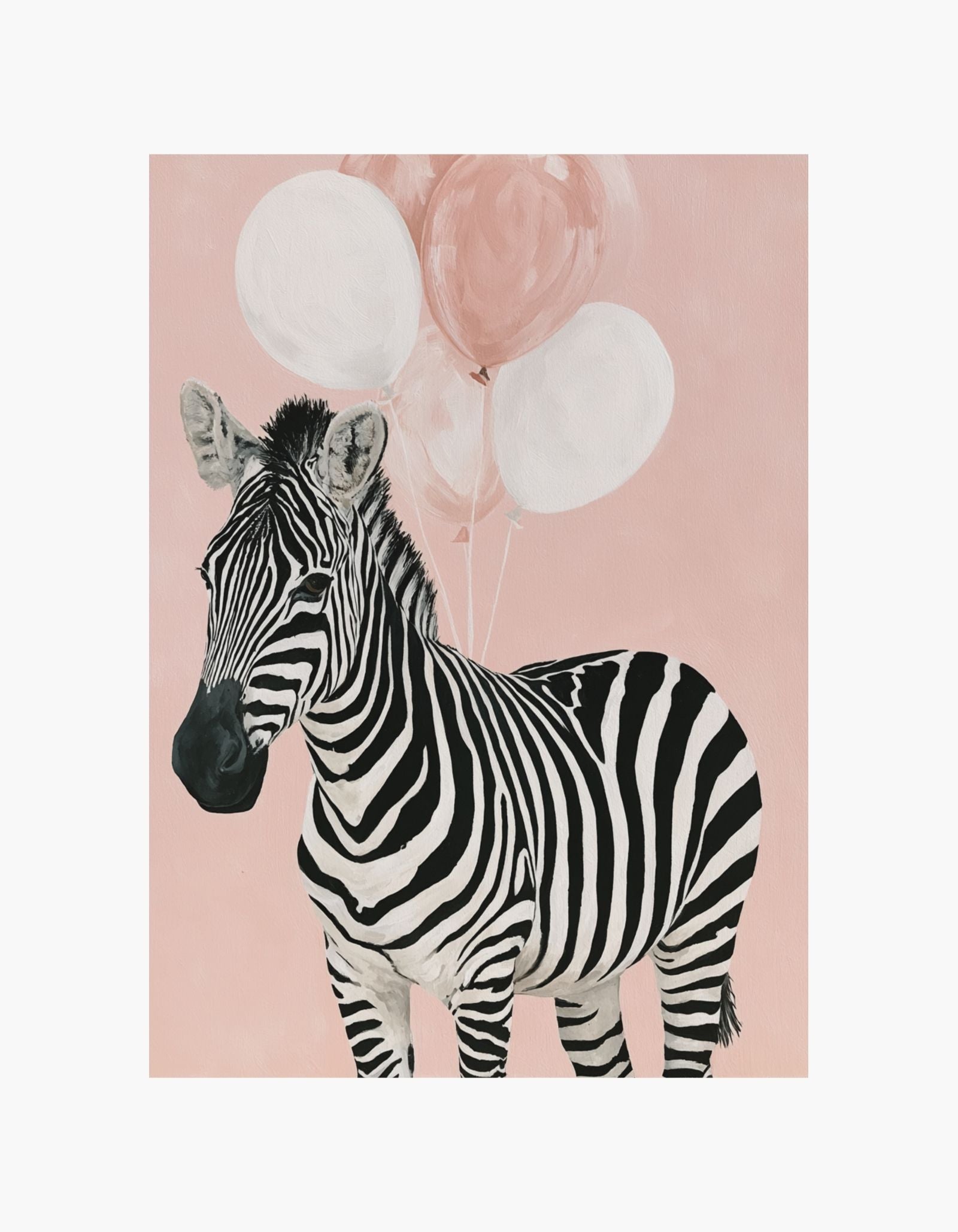 Pink Zebra Balloon Poster
