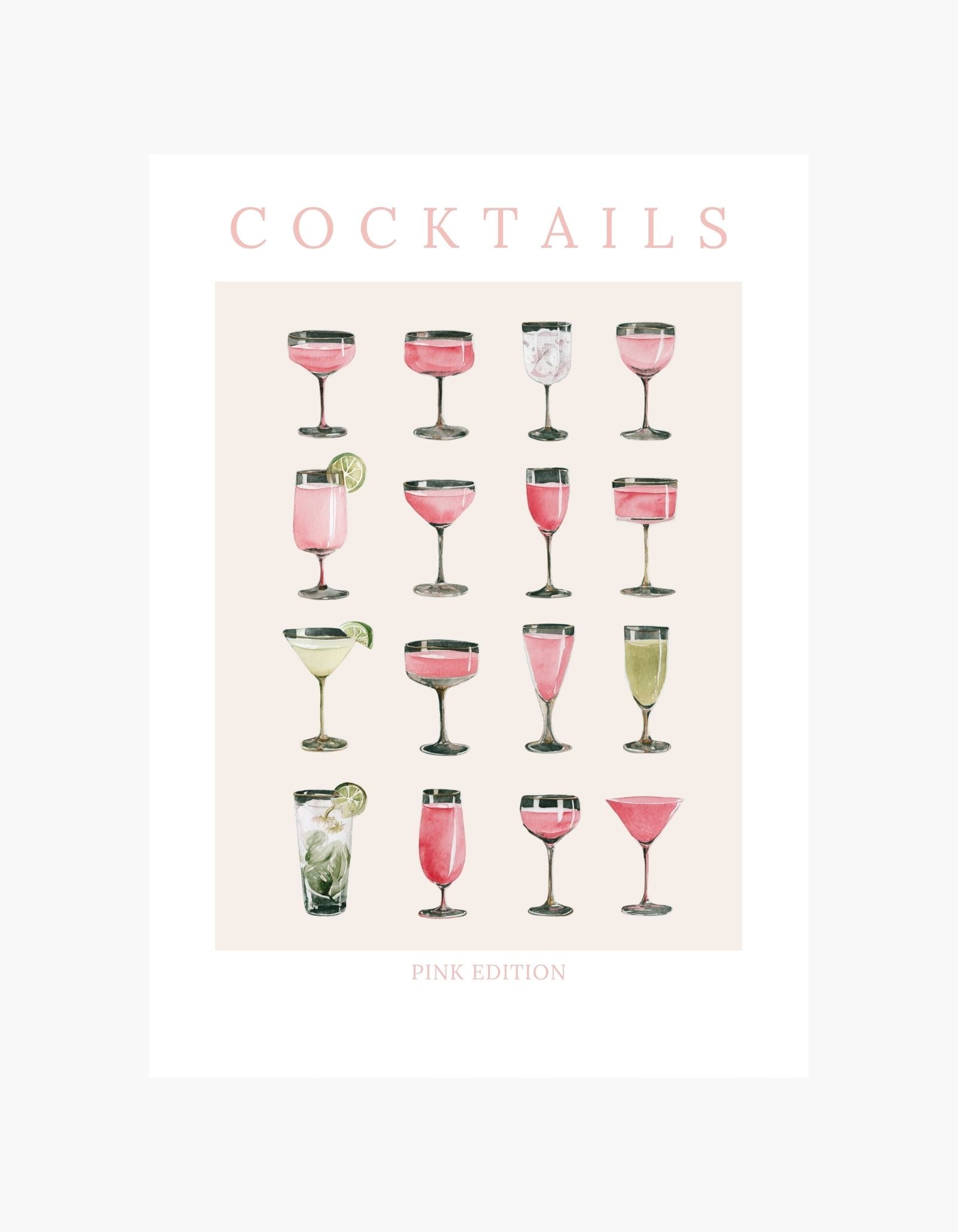 Cocktails Pink Edition Poster