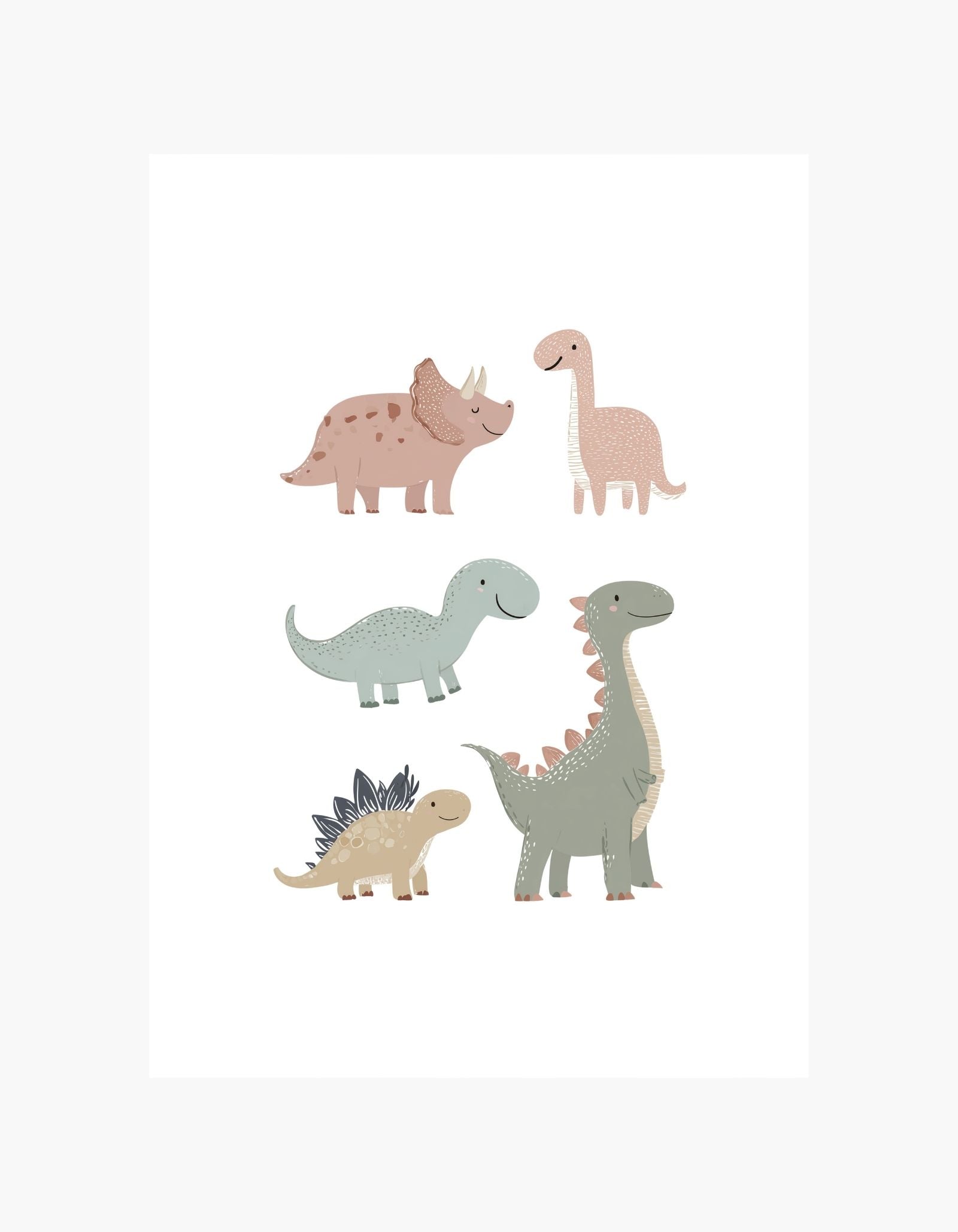Cute Dino Friends Poster