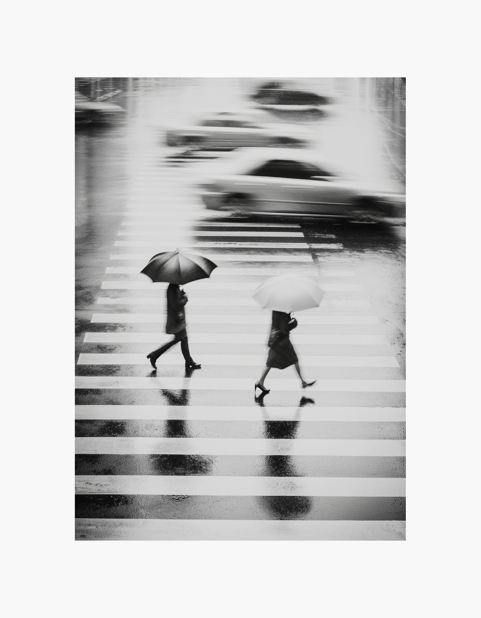 Rainy Crosswalk Poster