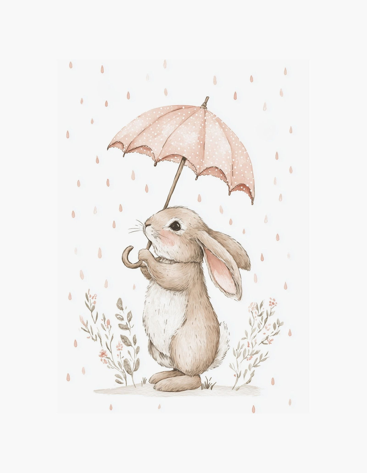 Rainy Bunny Poster