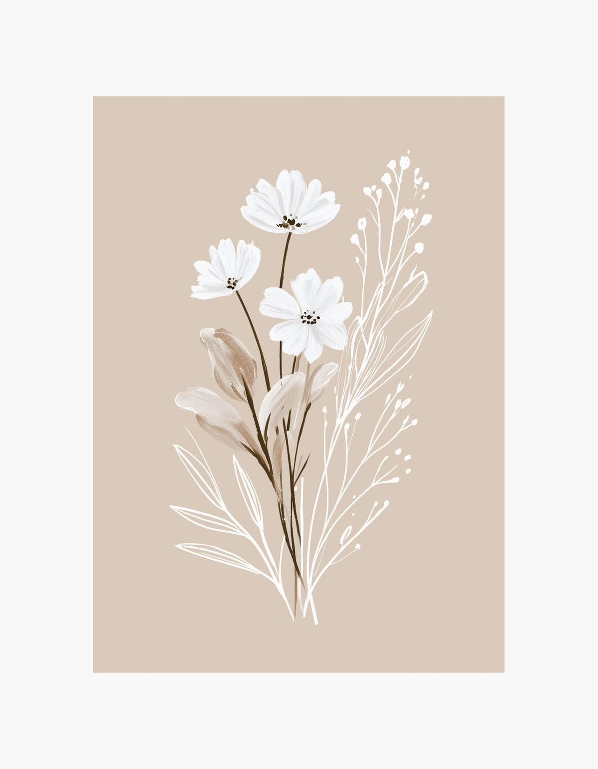 Soft Dry Floral Poster