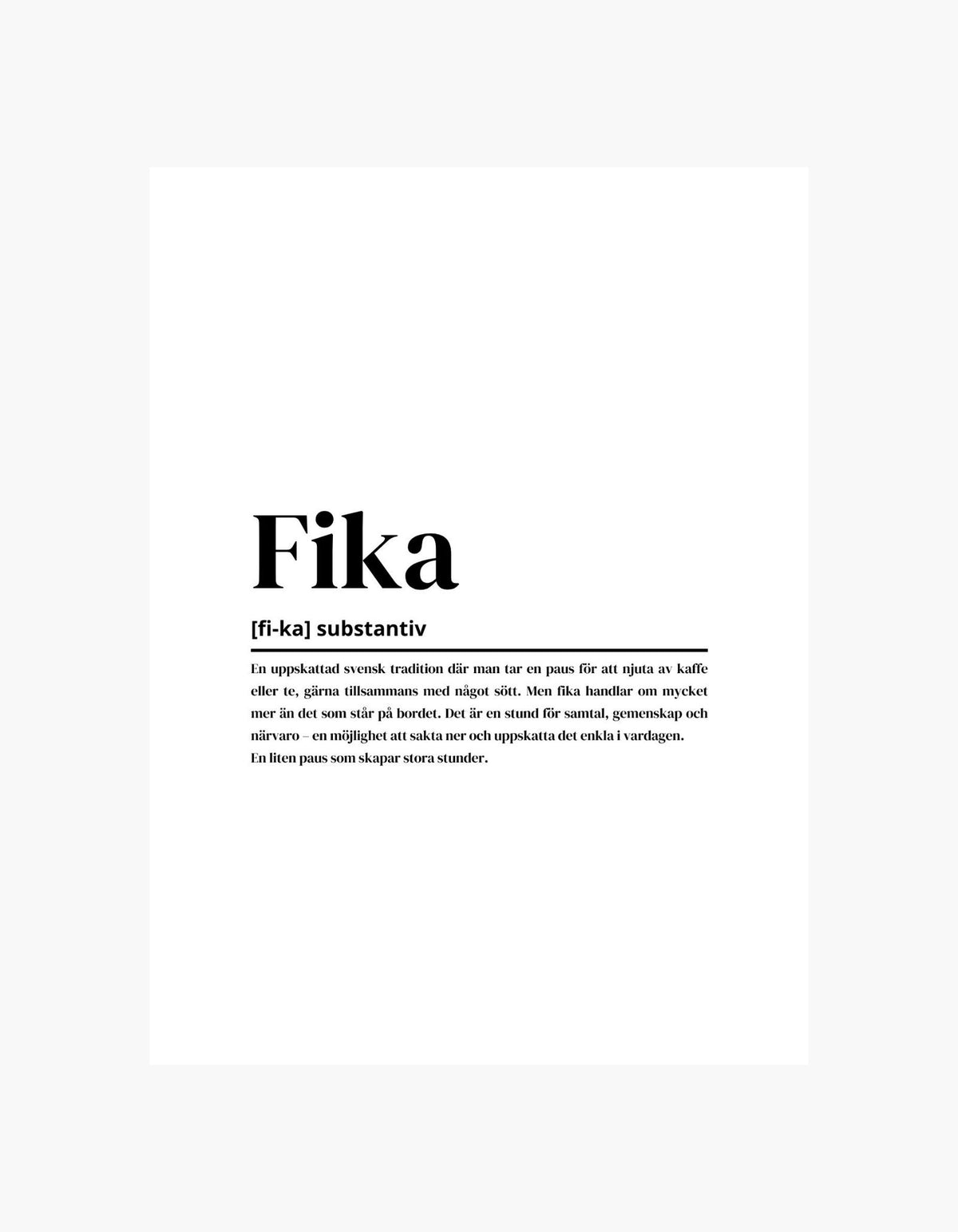 Fika Definition Poster