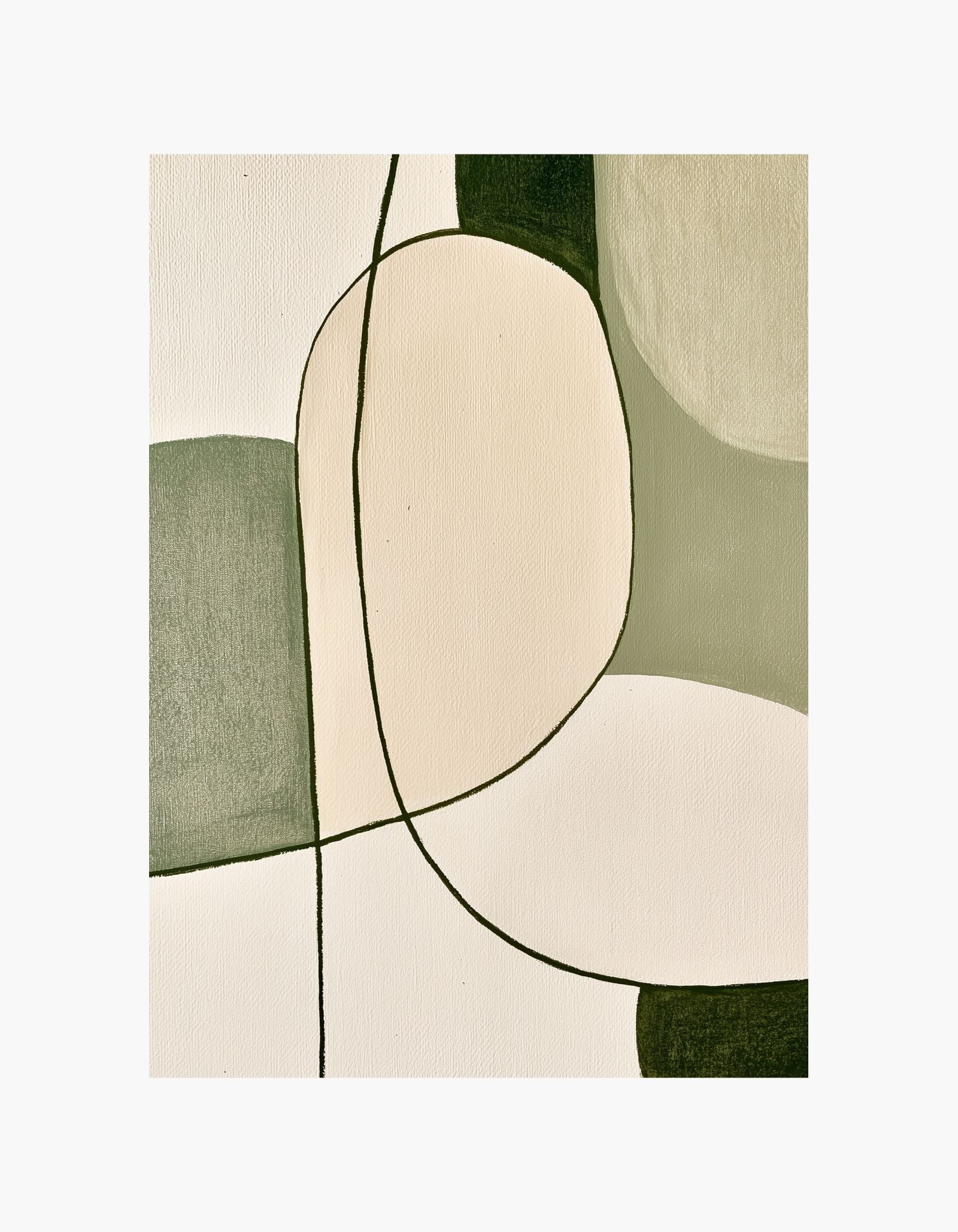 Soft Olive Shapes Poster
