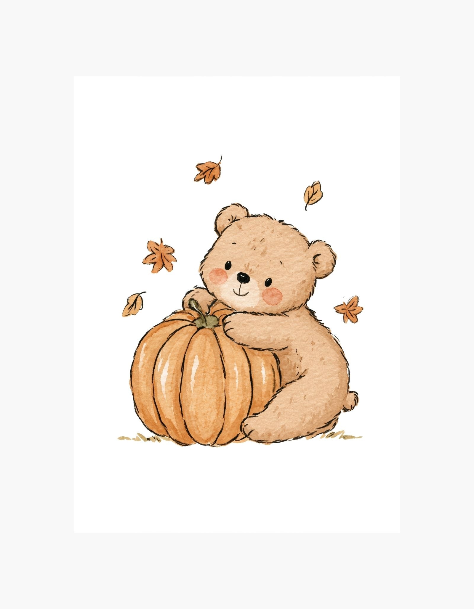 Bear & Pumpkin Poster