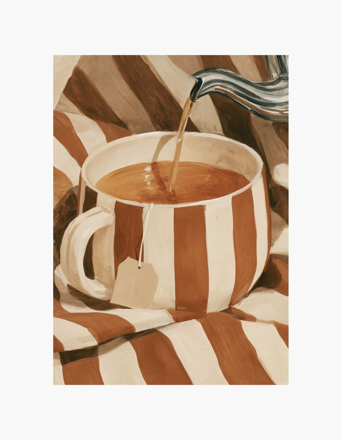 Striped Tea Moment Poster