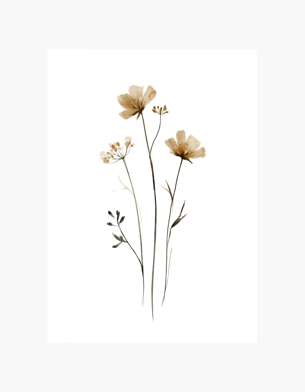 Beige Wildflowers Poster