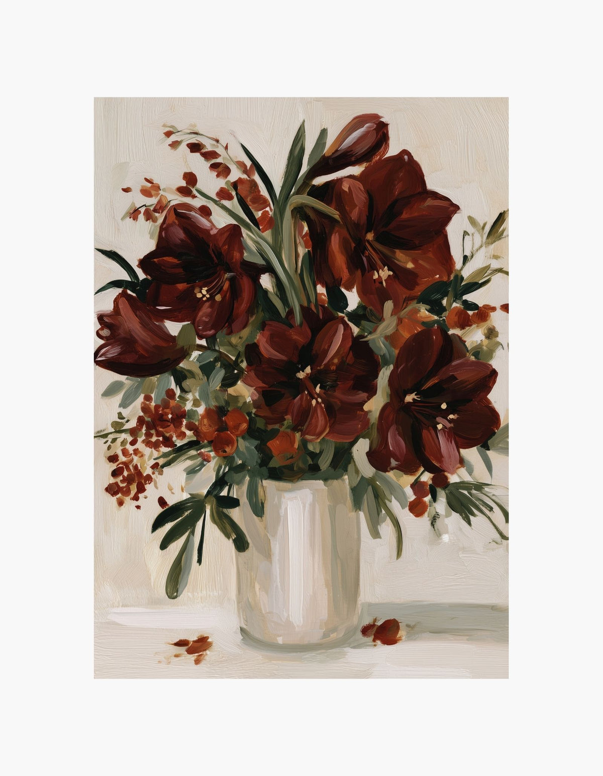 Burgundy Christmas Bouquet Poster