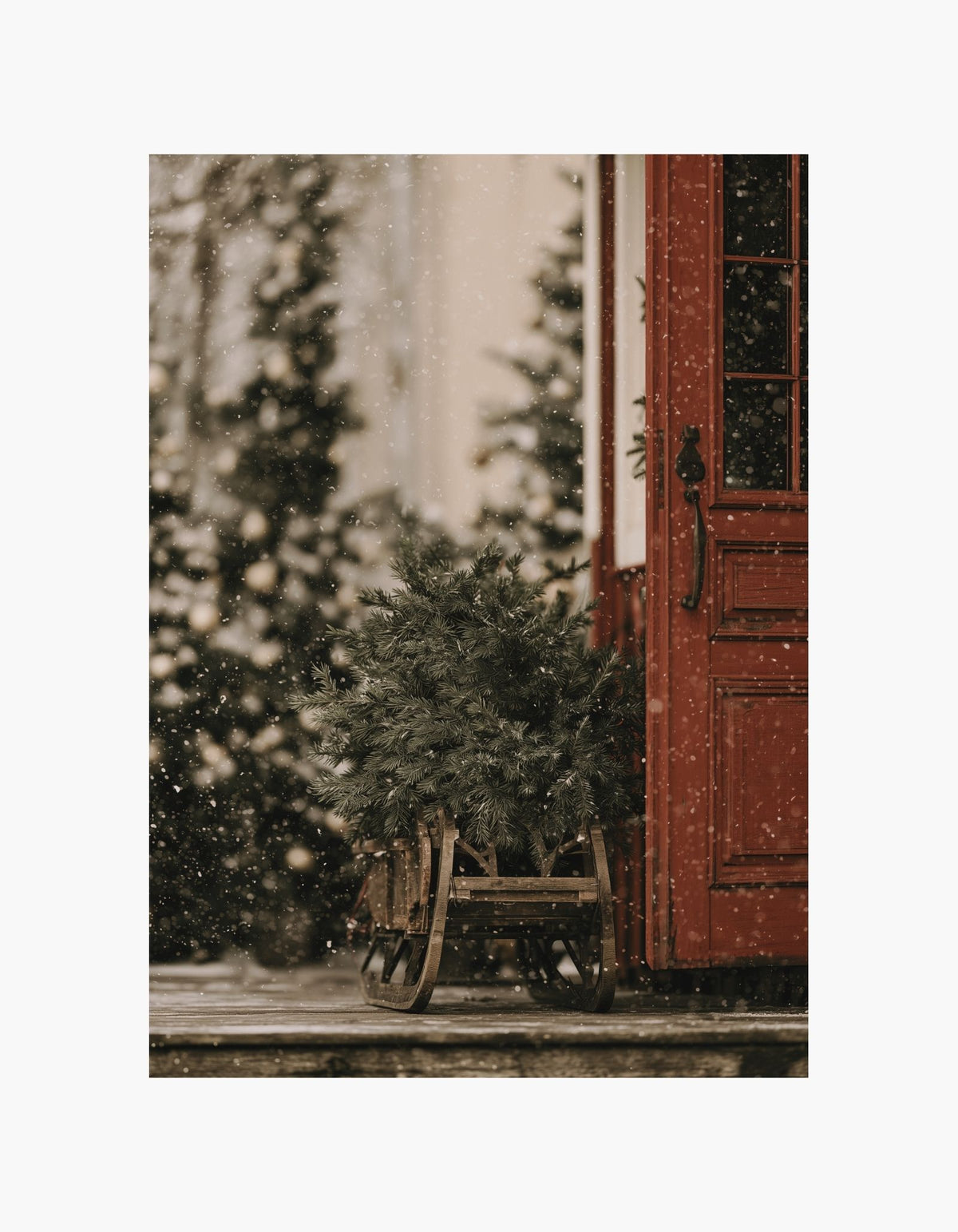 Winter Christmas Tree Poster