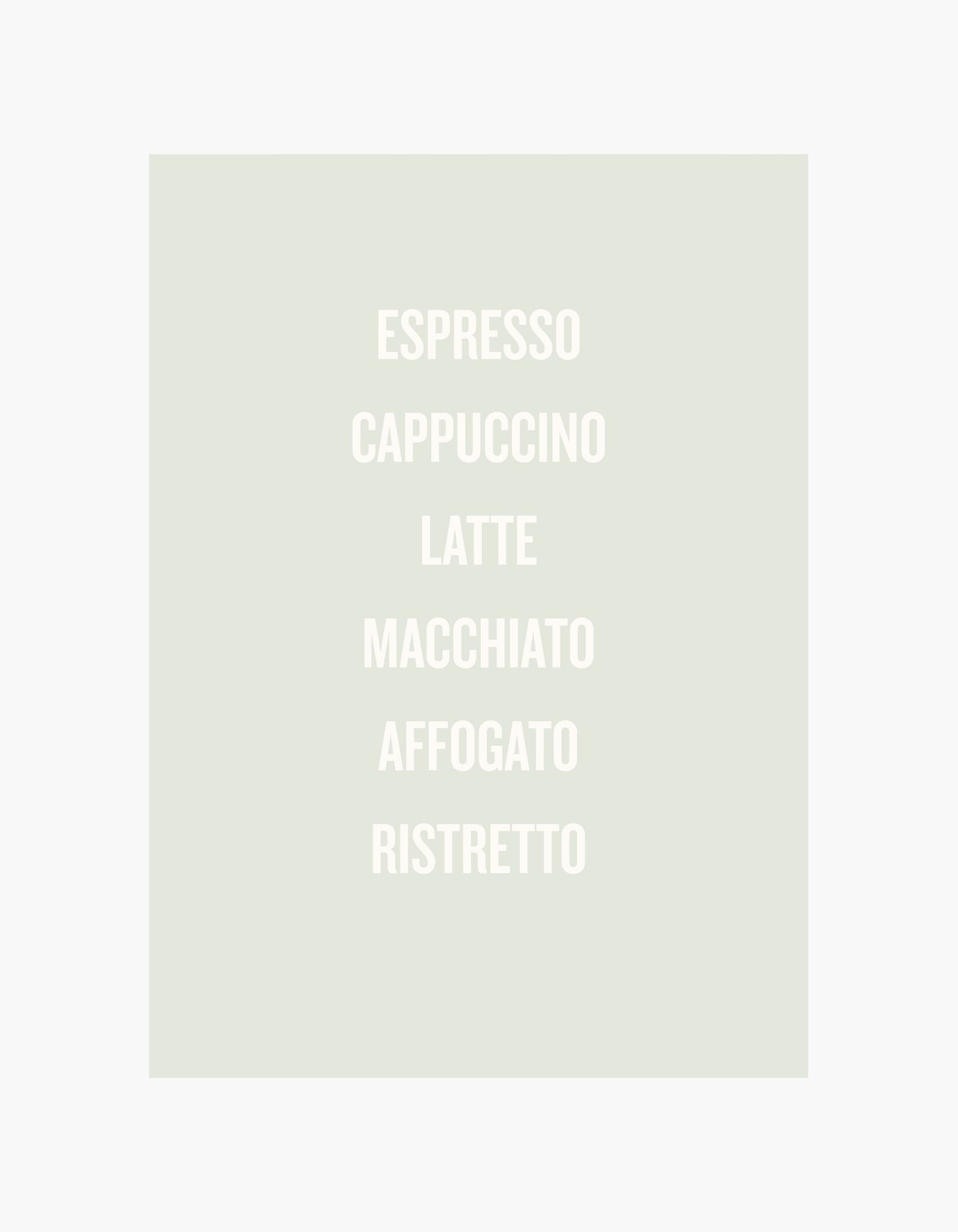 Italian Coffee Menu Poster