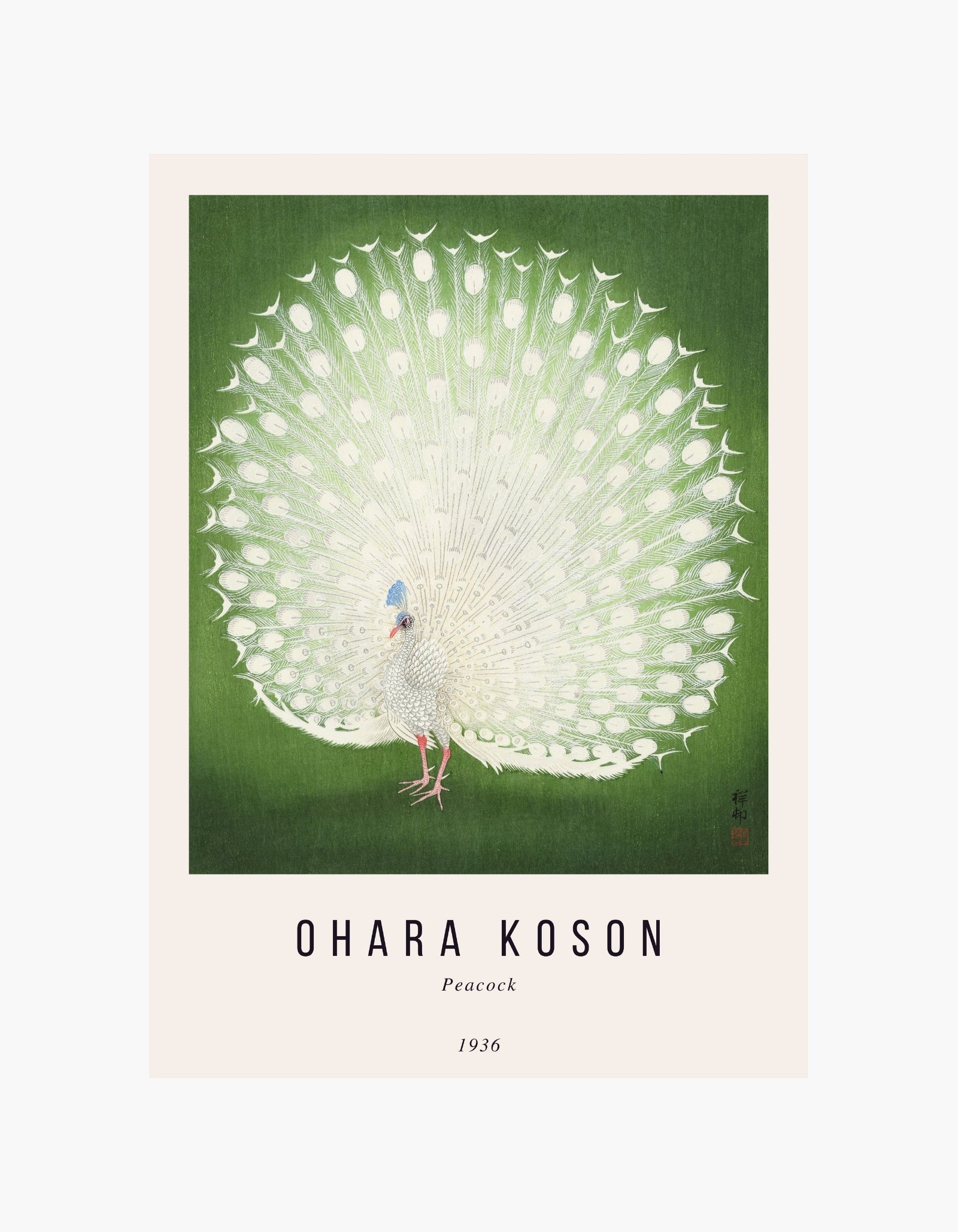 Ohara Koson Peacock Poster