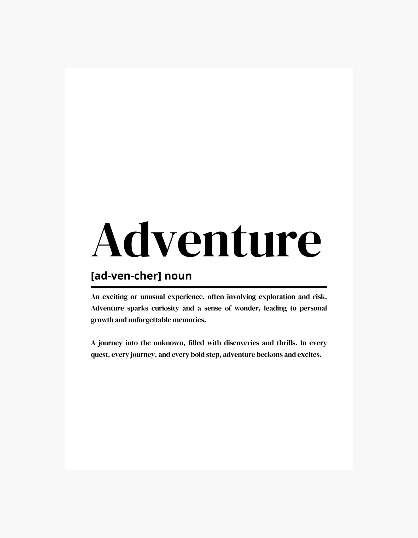 Adventure Definition Poster