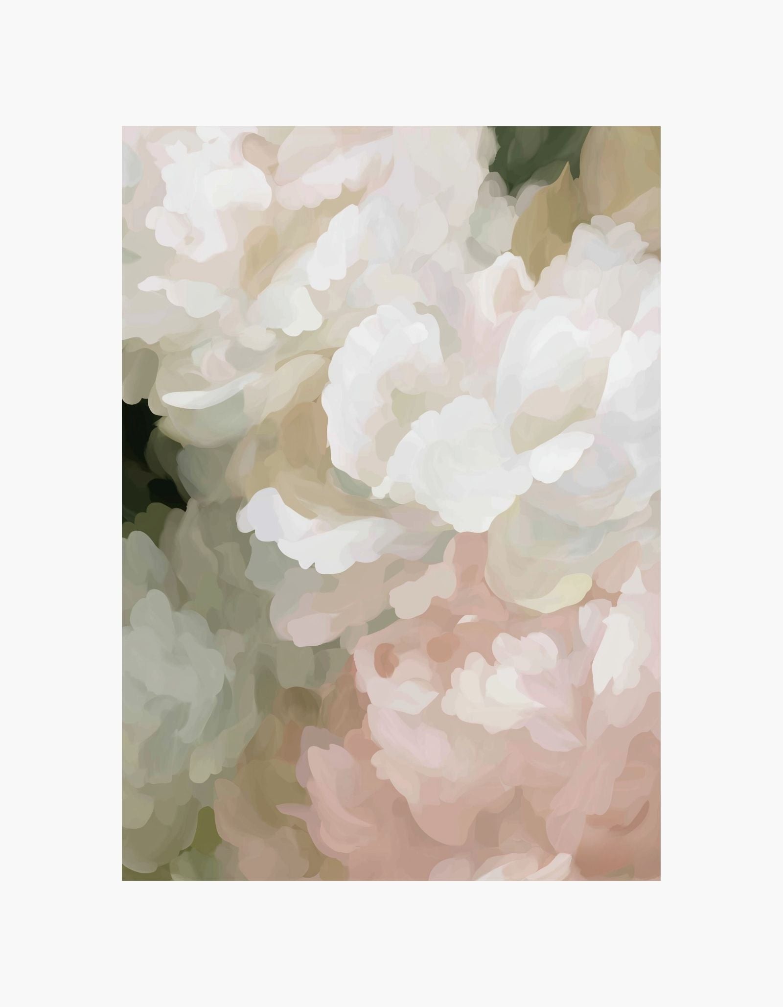 Soft Floral Abstract One Poster