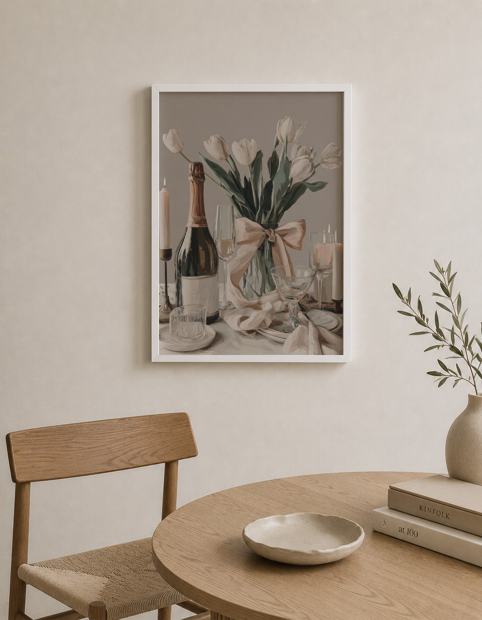 Champagne & Tulips Poster