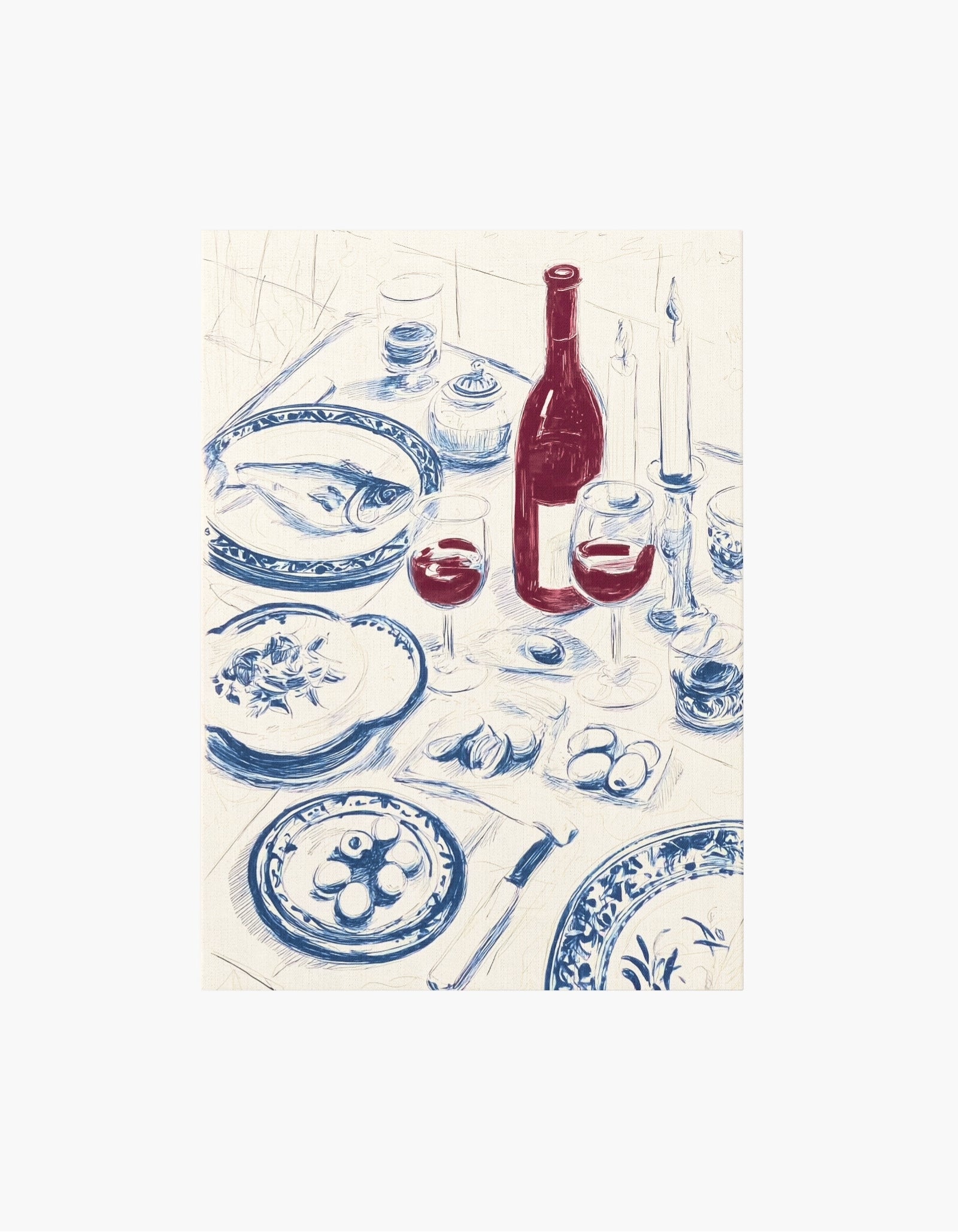 Mediterranean Wine Table Canvas