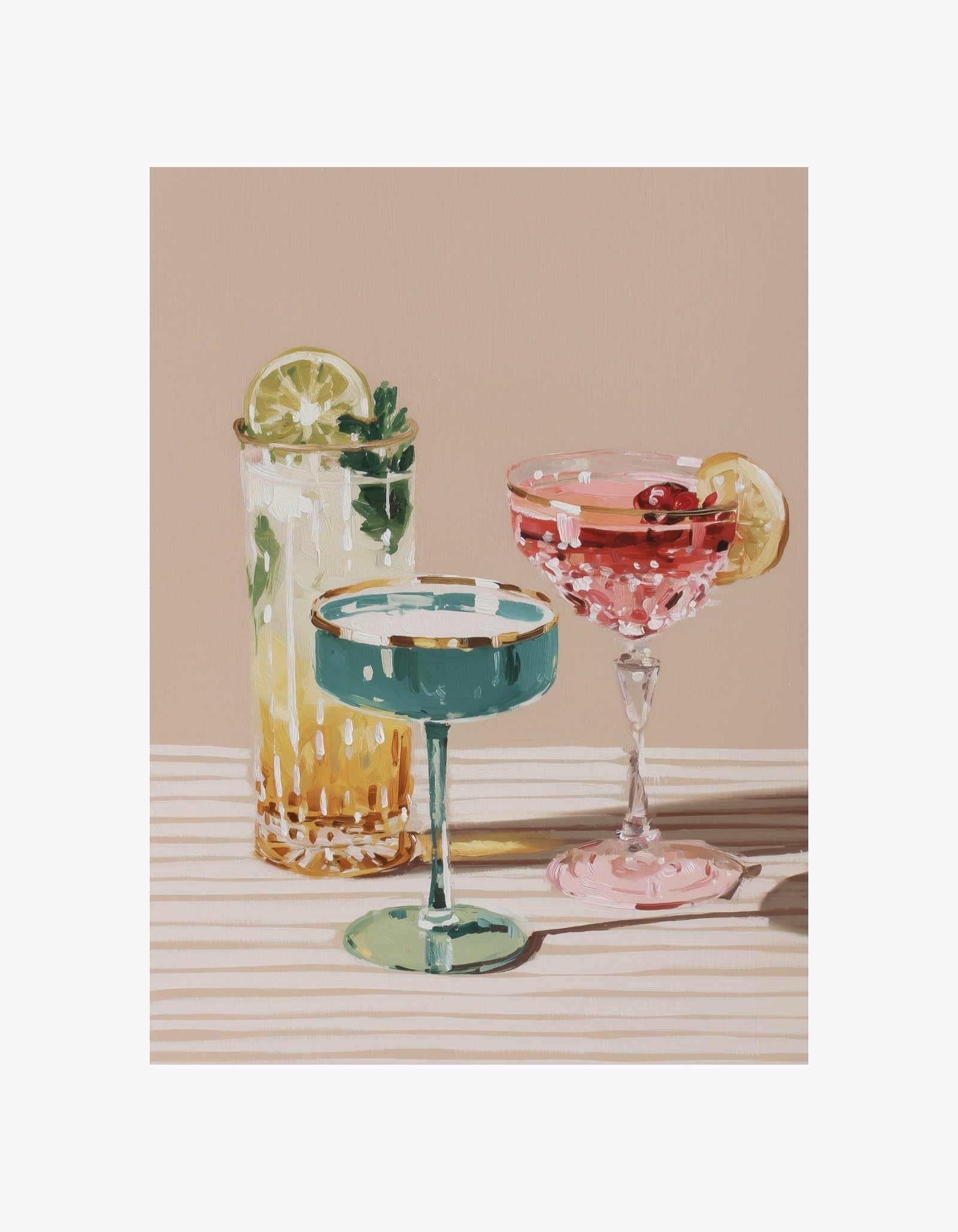 Pastel Cocktails Poster