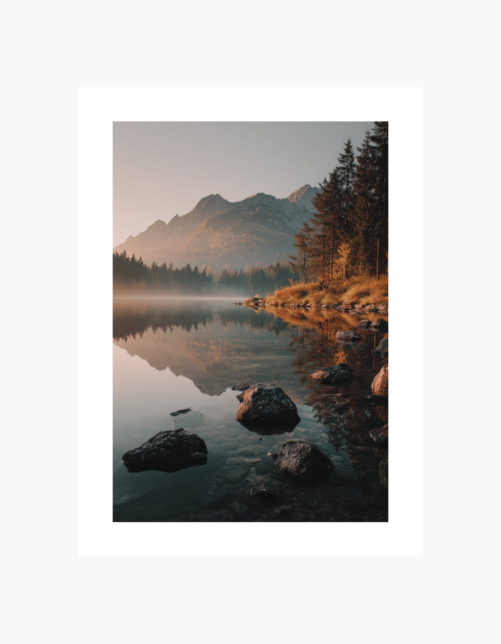 Golden Lake Sunrise Poster