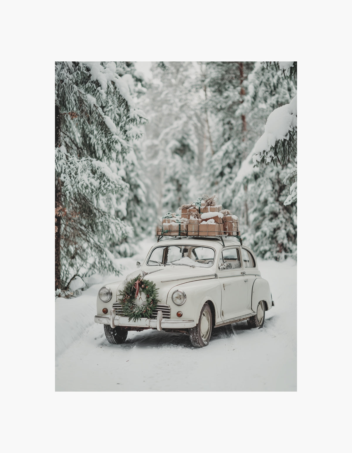 Winter Forest Gift Car Poster