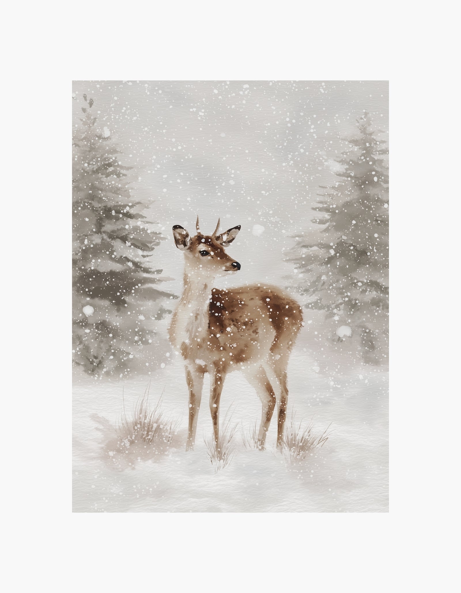 Winter Deer Poster